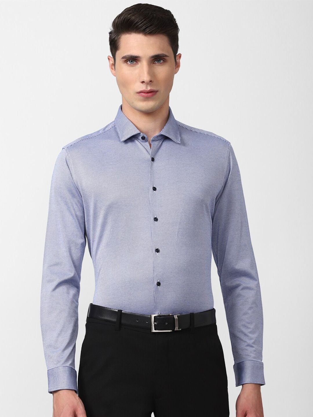 Van Heusen Men Blue Slim Fit Formal Shirt-picture-16