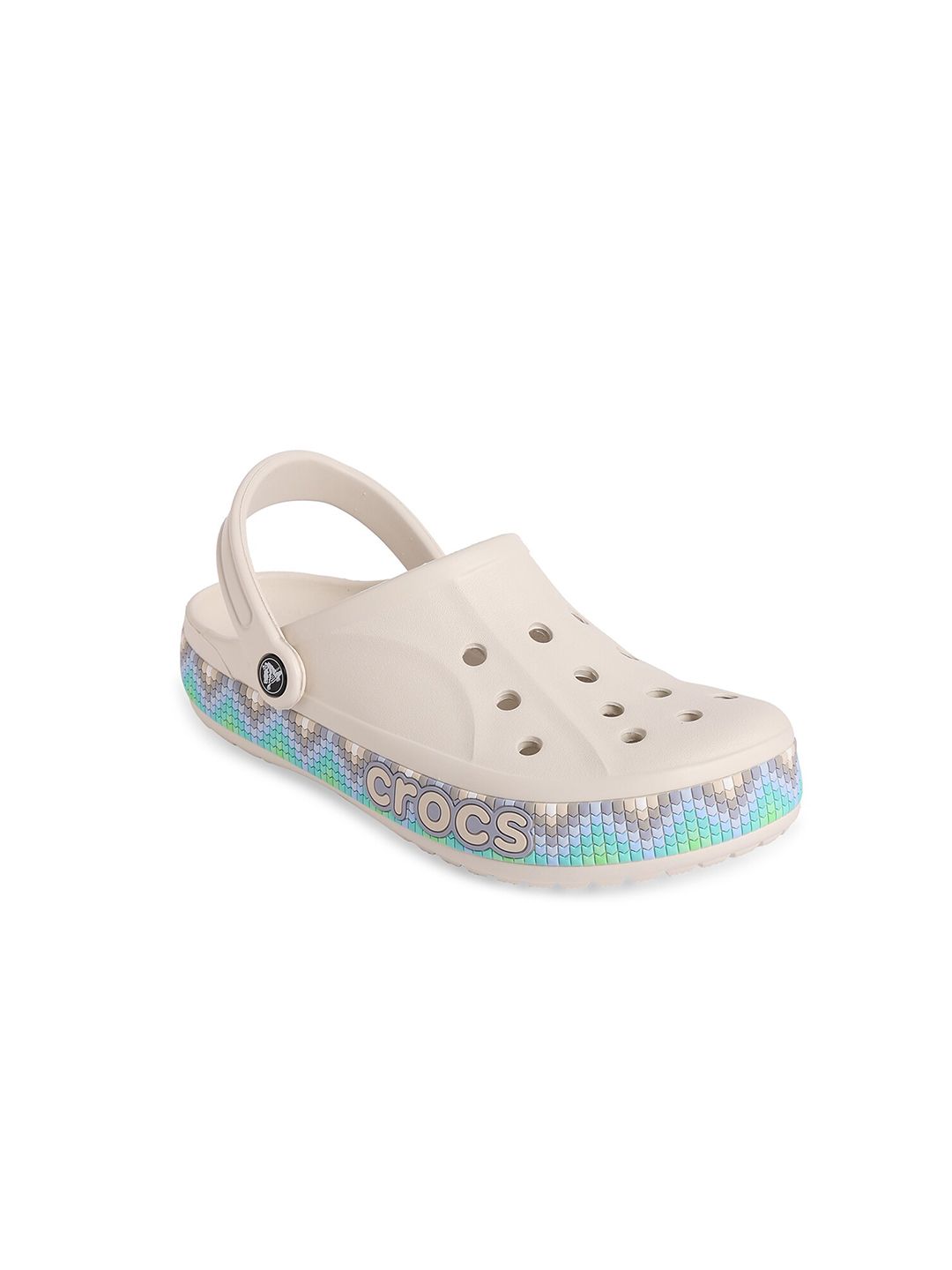 Crocs Adults Off White & Blue Clogs Sandals - Price History