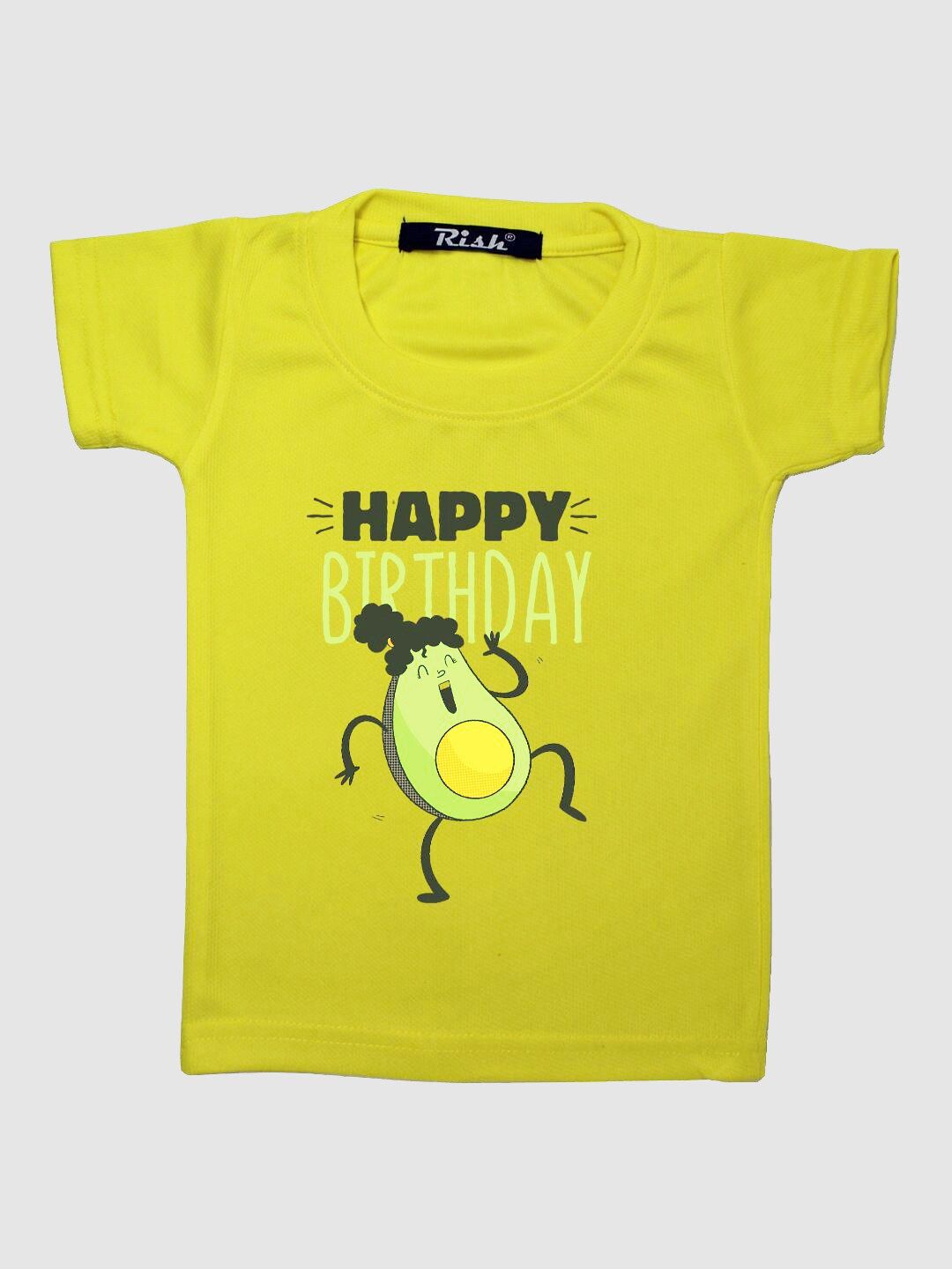 RISH Boys Yellow Typography Printed Oversized T-shirt-picture-33