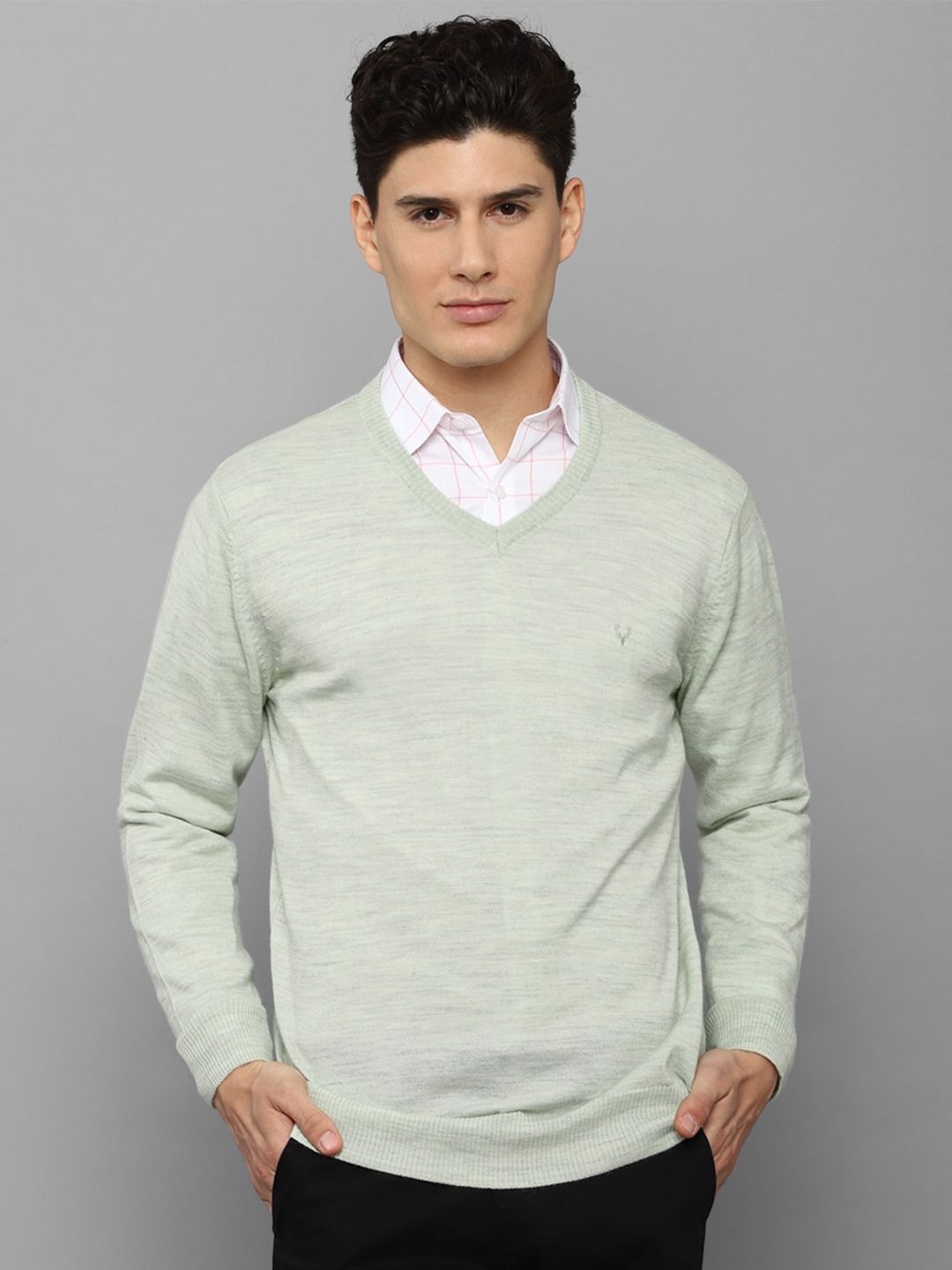 Allen Solly Men Green Solid Pullover-picture-26