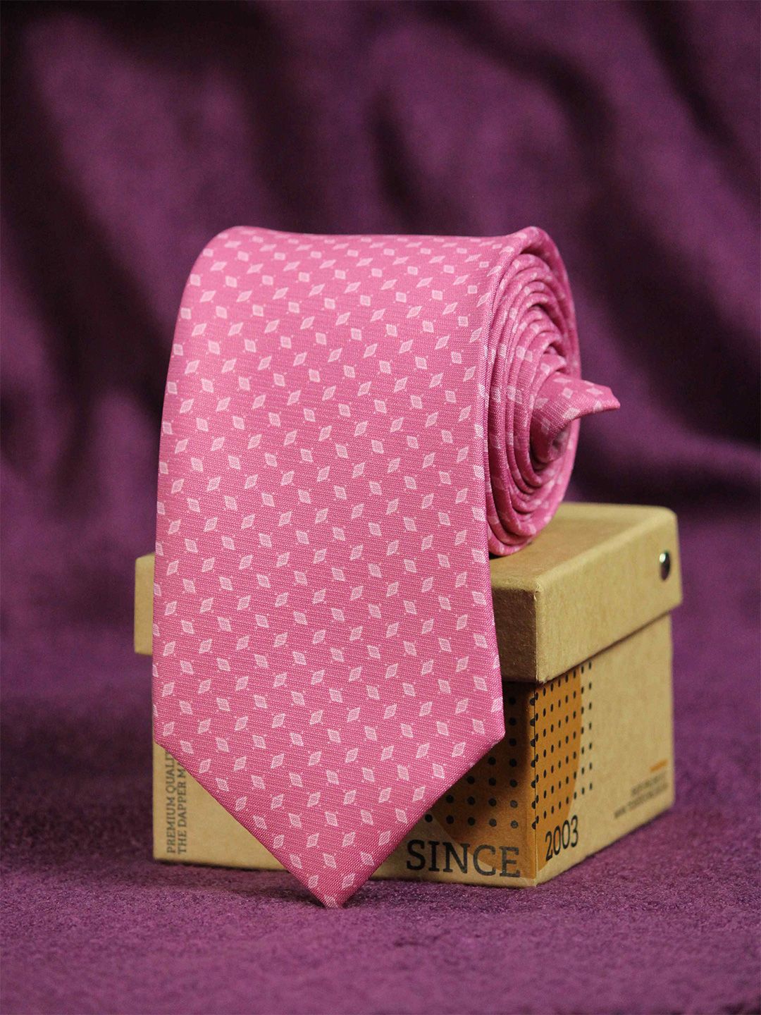 Tossido Men Pink & Off White Printed Broad Tie-picture-43