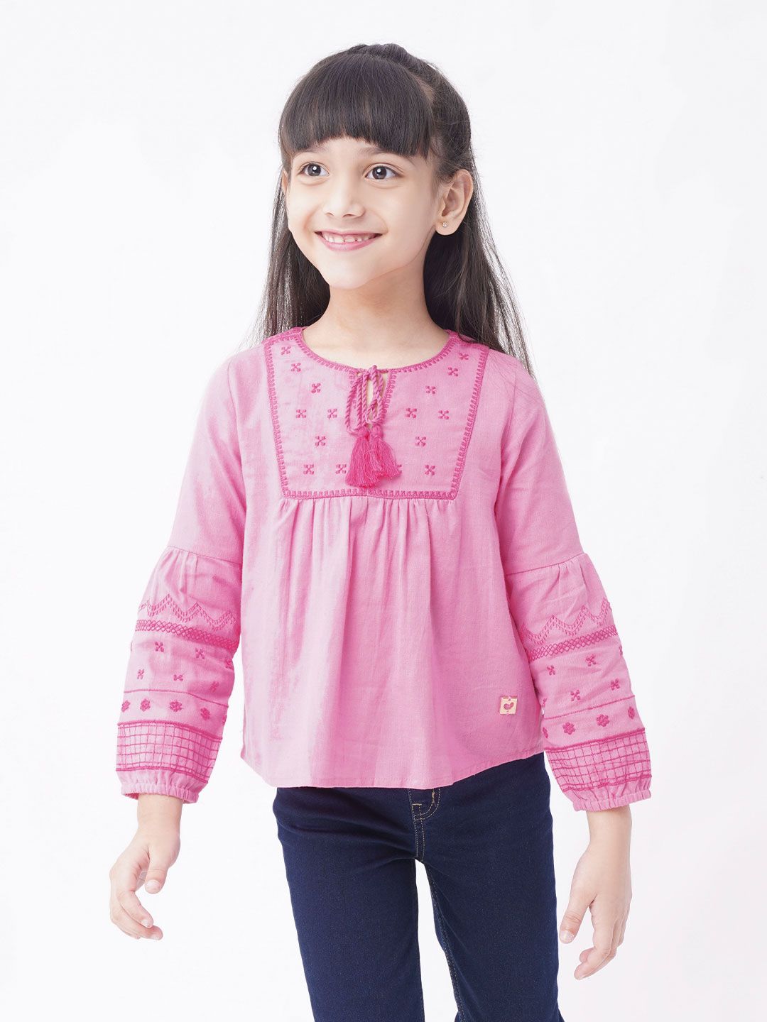 Ed-a-Mamma Pink Tie-Up Neck Empire Top-picture-19