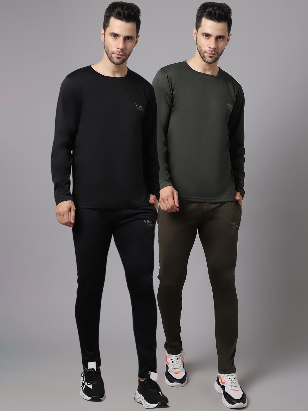 mack jonney VIMAL JONNEY Men Pack Of 2 Solid Tracksuits-picture-15