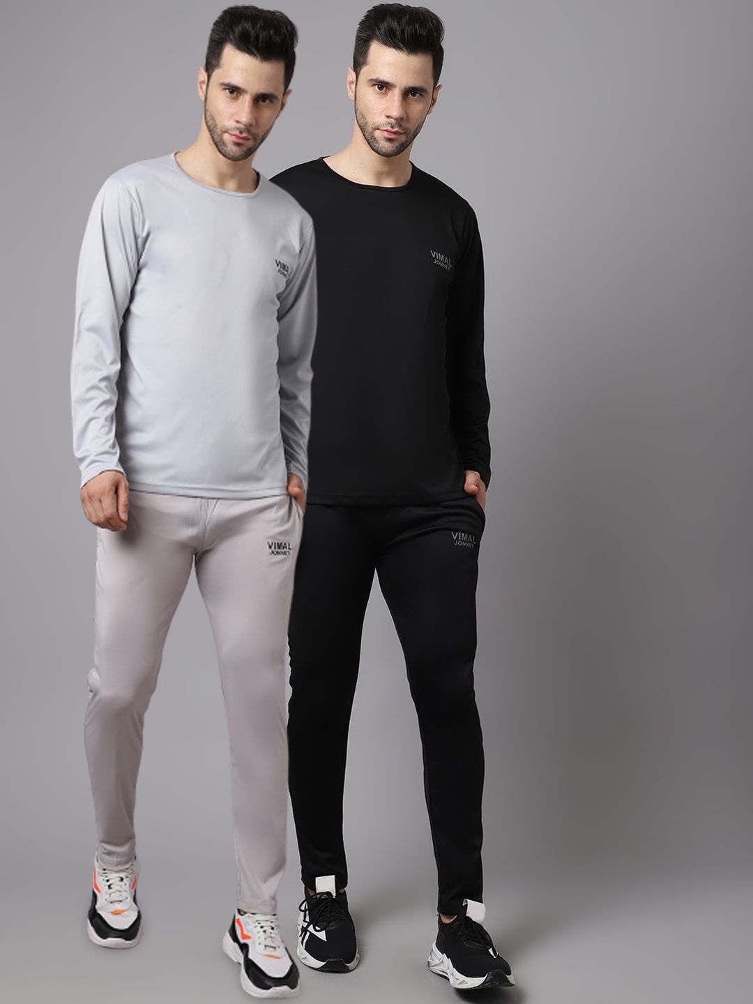 mack jonney VIMAL JONNEY Men Pack Of 2 Solid Tracksuits-picture-33