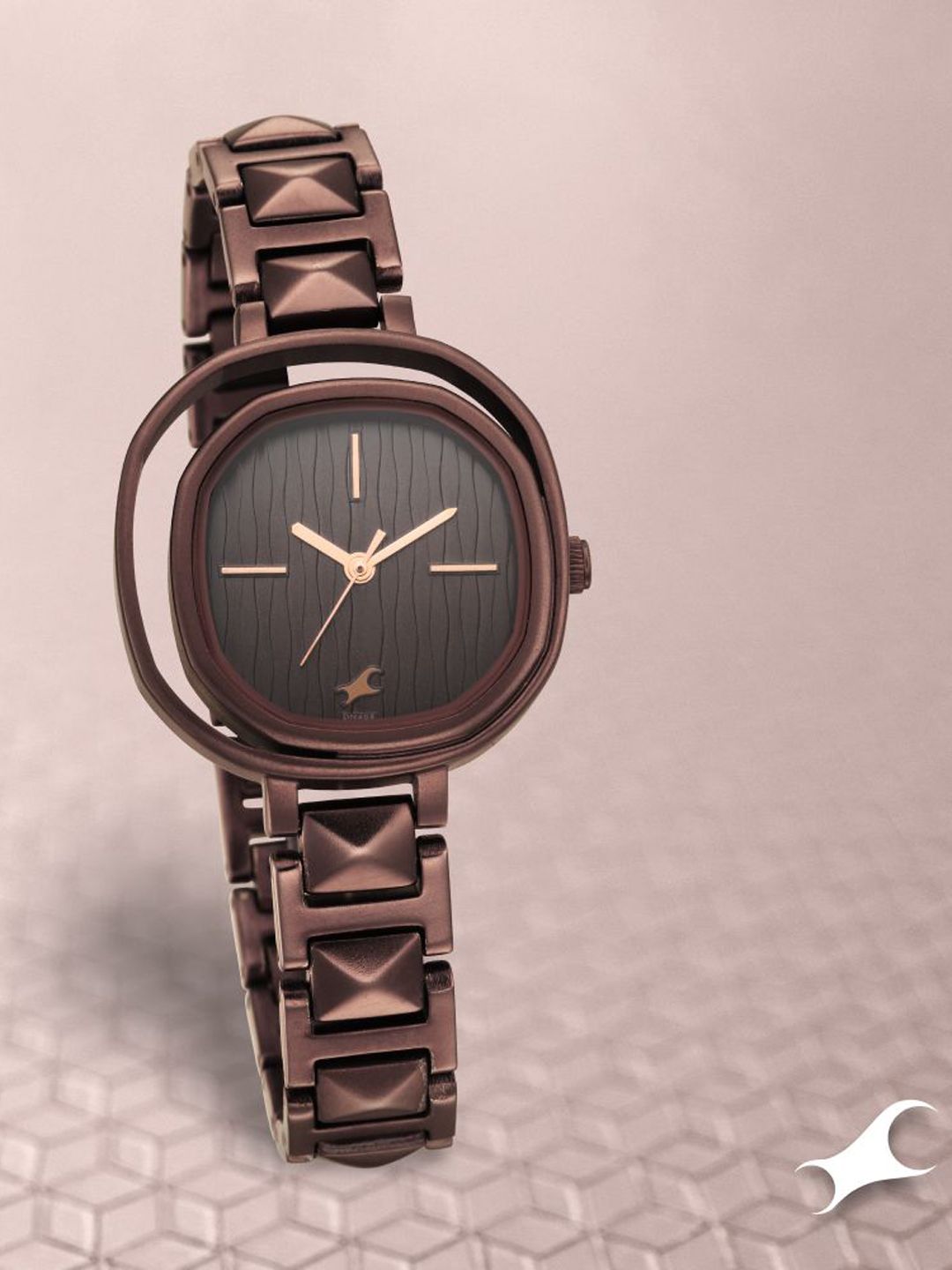 Fastrack Women Black Dial & Brown Stainless Steel Bracelet Style Straps Analogue Watch-picture-38