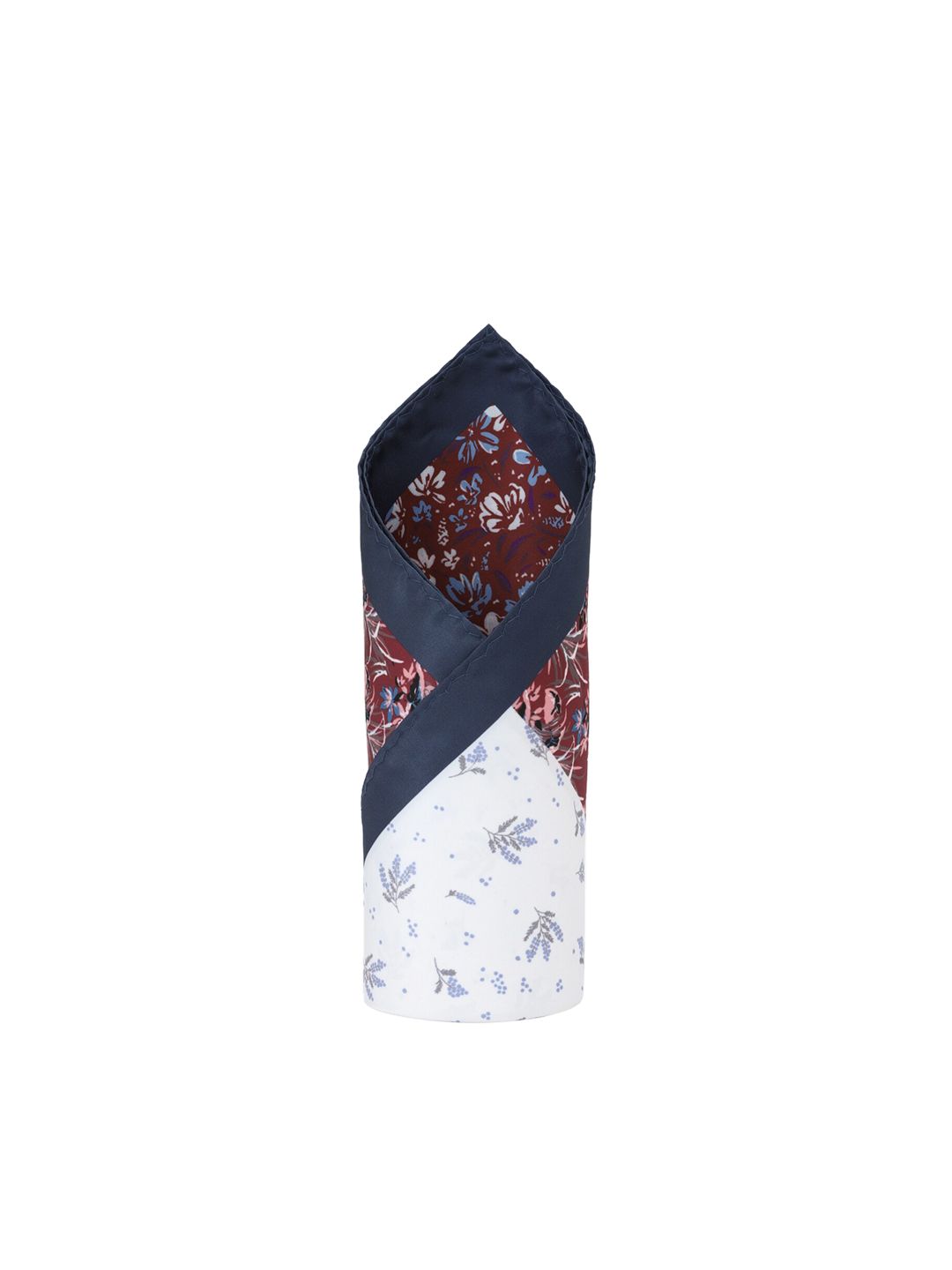 Louis Philippe Men White & Maroon Printed Pocket Square-picture-25