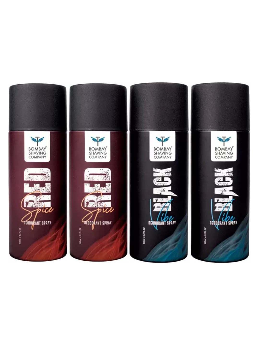 Bombay Shaving Company Men Set of 2 Red Spice & 2 Black Vibe Deodorant Spray  - 150ml each-image-16