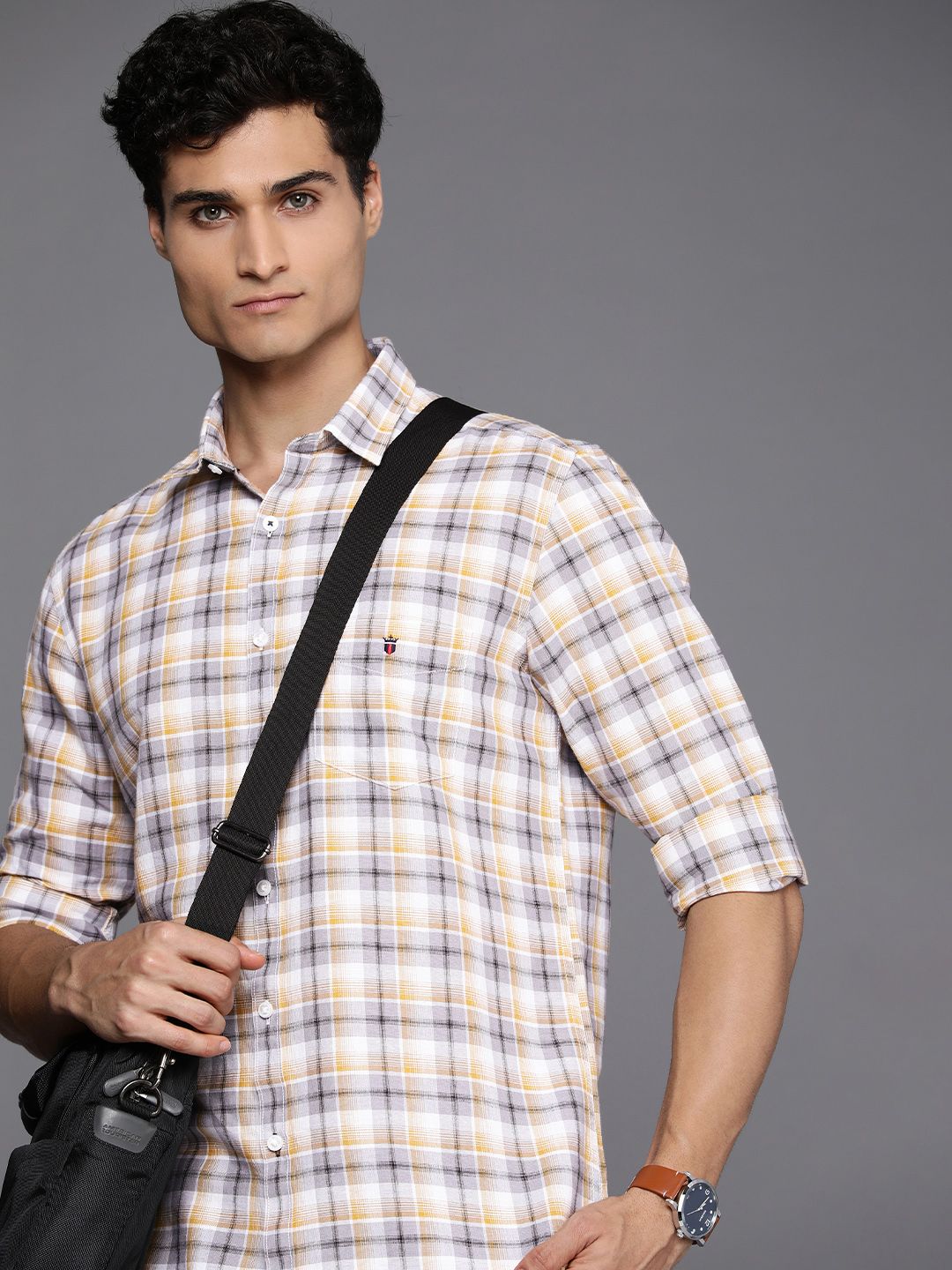 Louis Philippe Sport Slim Fit Tartan Checked Casual Shirt