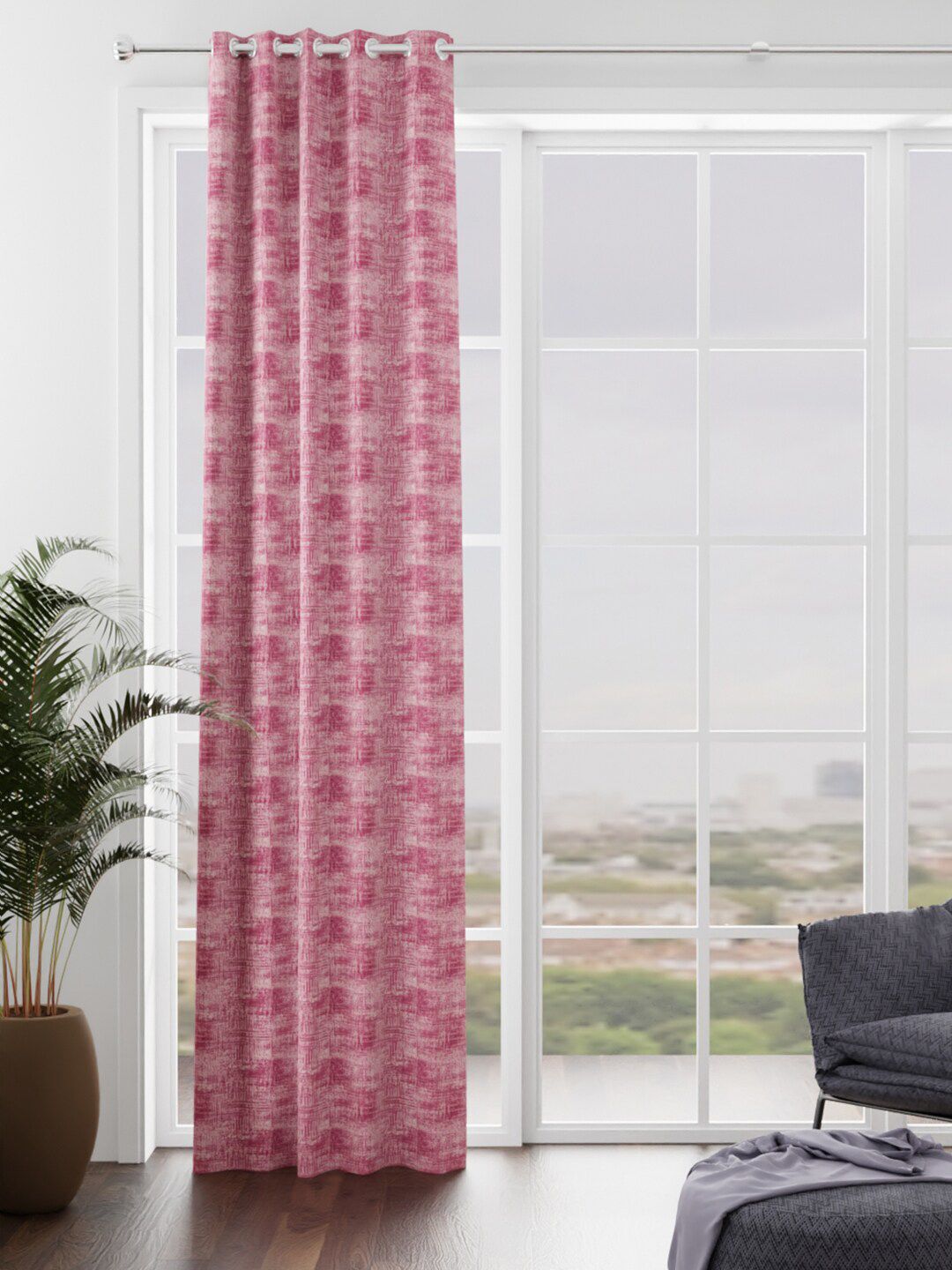 BIANCA Rose-Coloured Printed Door Curtain-image-38