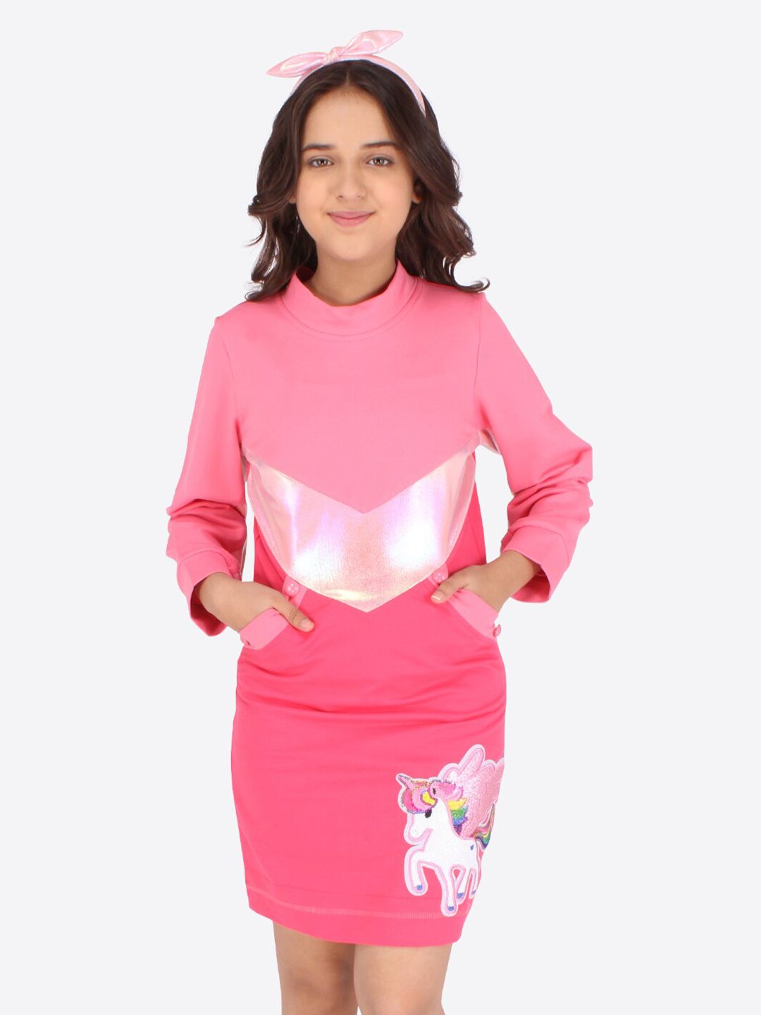 CUTECUMBER Girls Pink T-Shirt Dress-picture-38