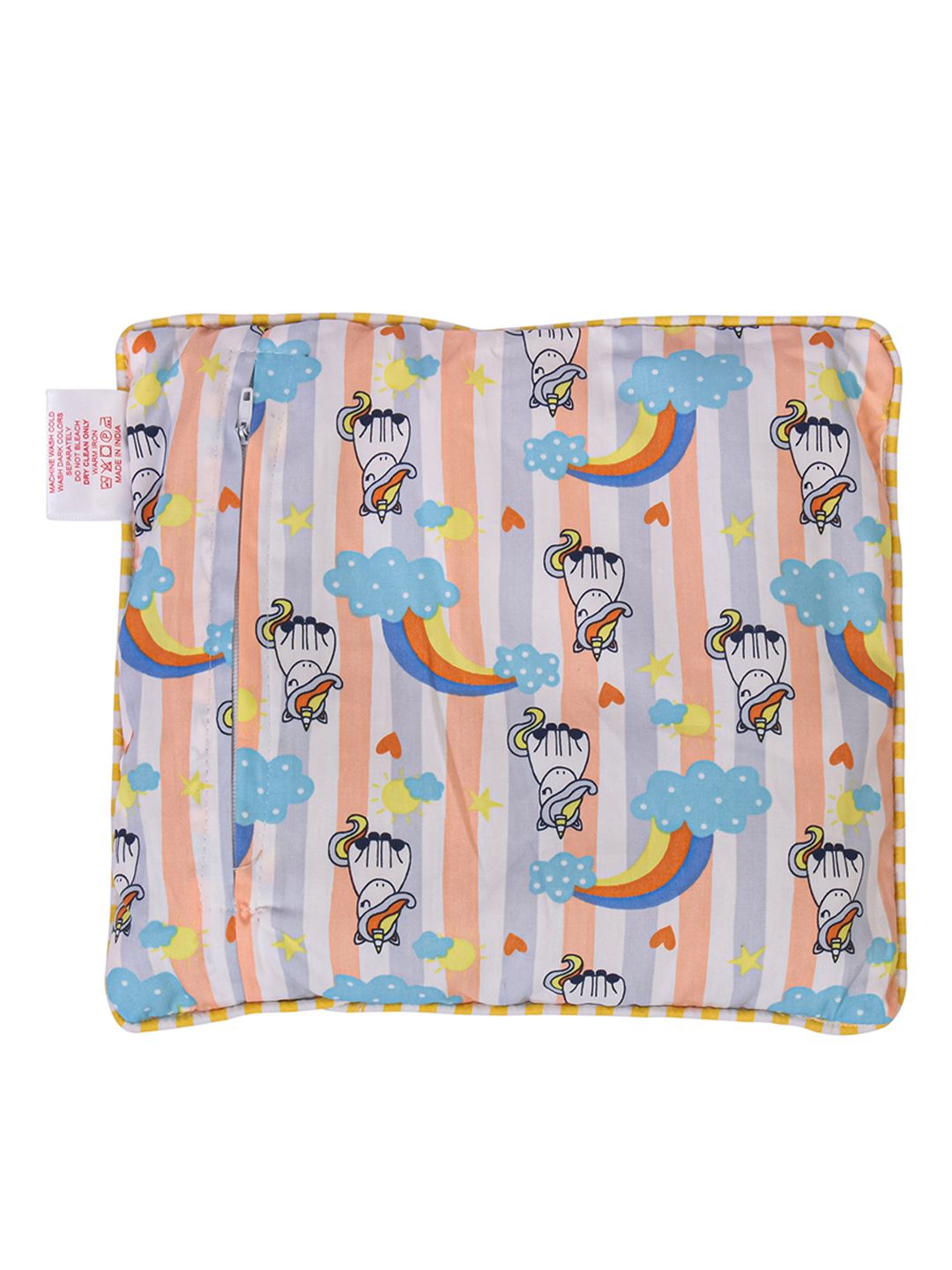 Enfance Kids Orange & Blue Printed Pillow-image-33