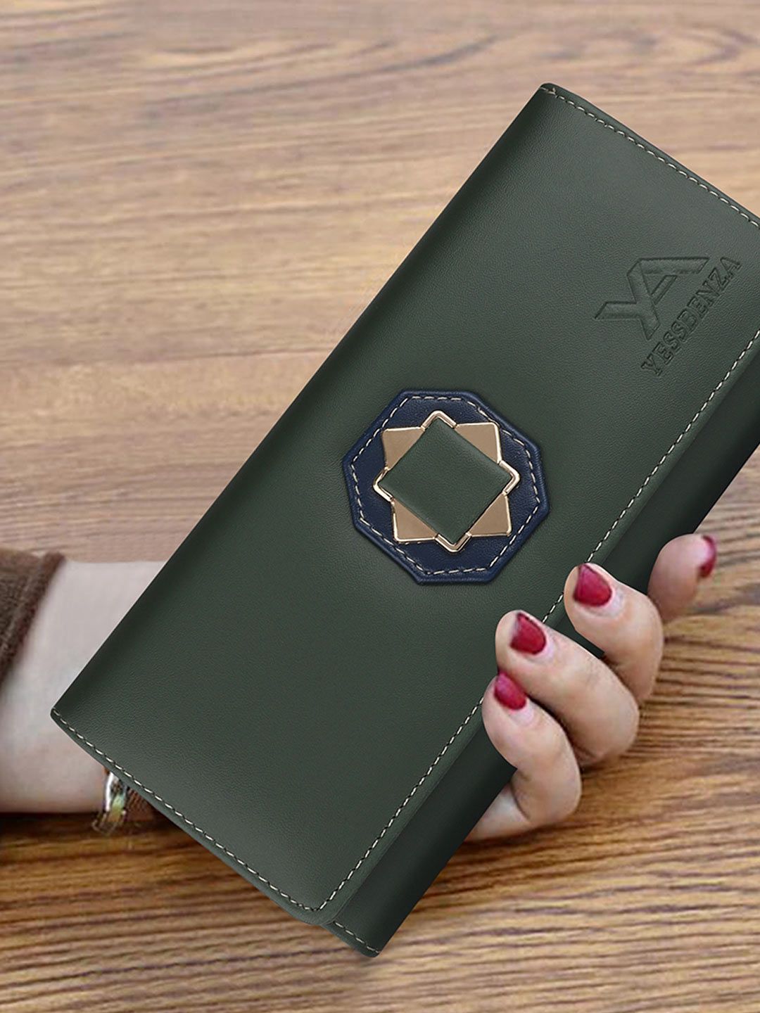 YESSBENZA Green Bow Detail Envelope Clutch-picture-19