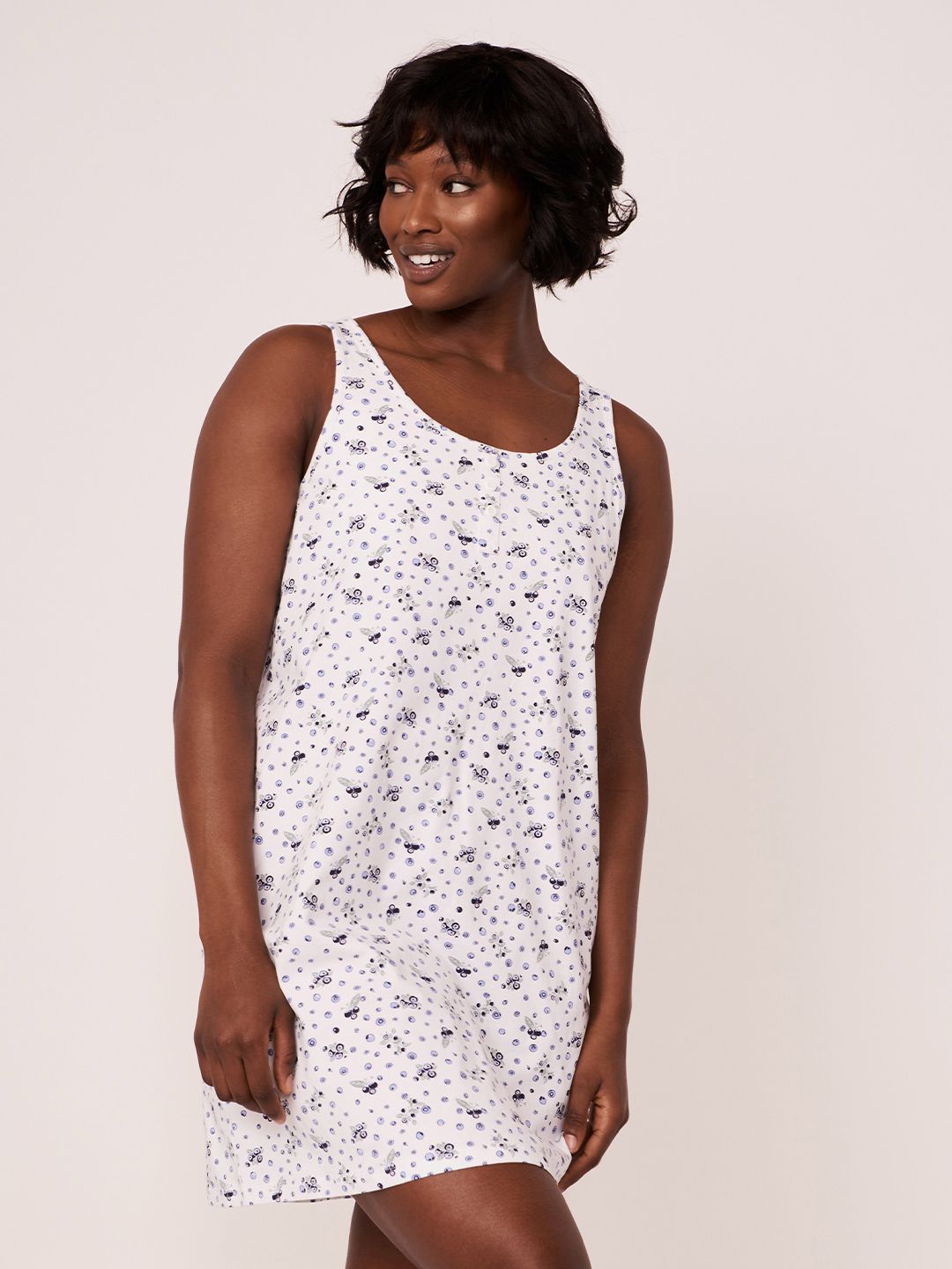 La Vie en Rose Women White Printed Nightdress-picture-35