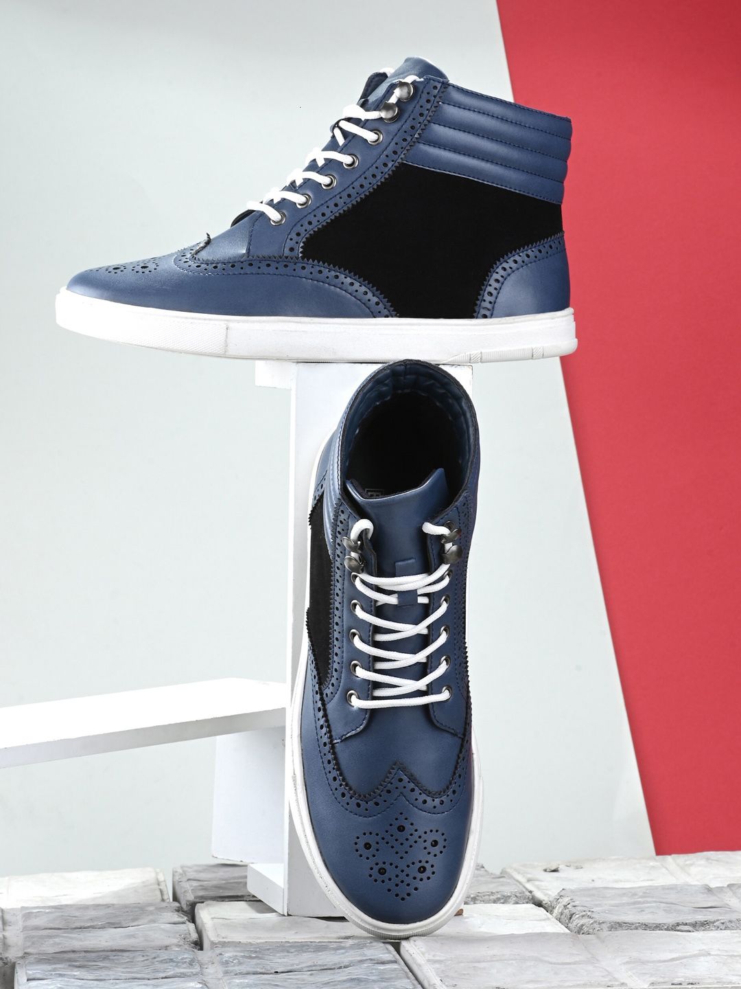 El Paso Men Blue Textured Winter Boots-image-14