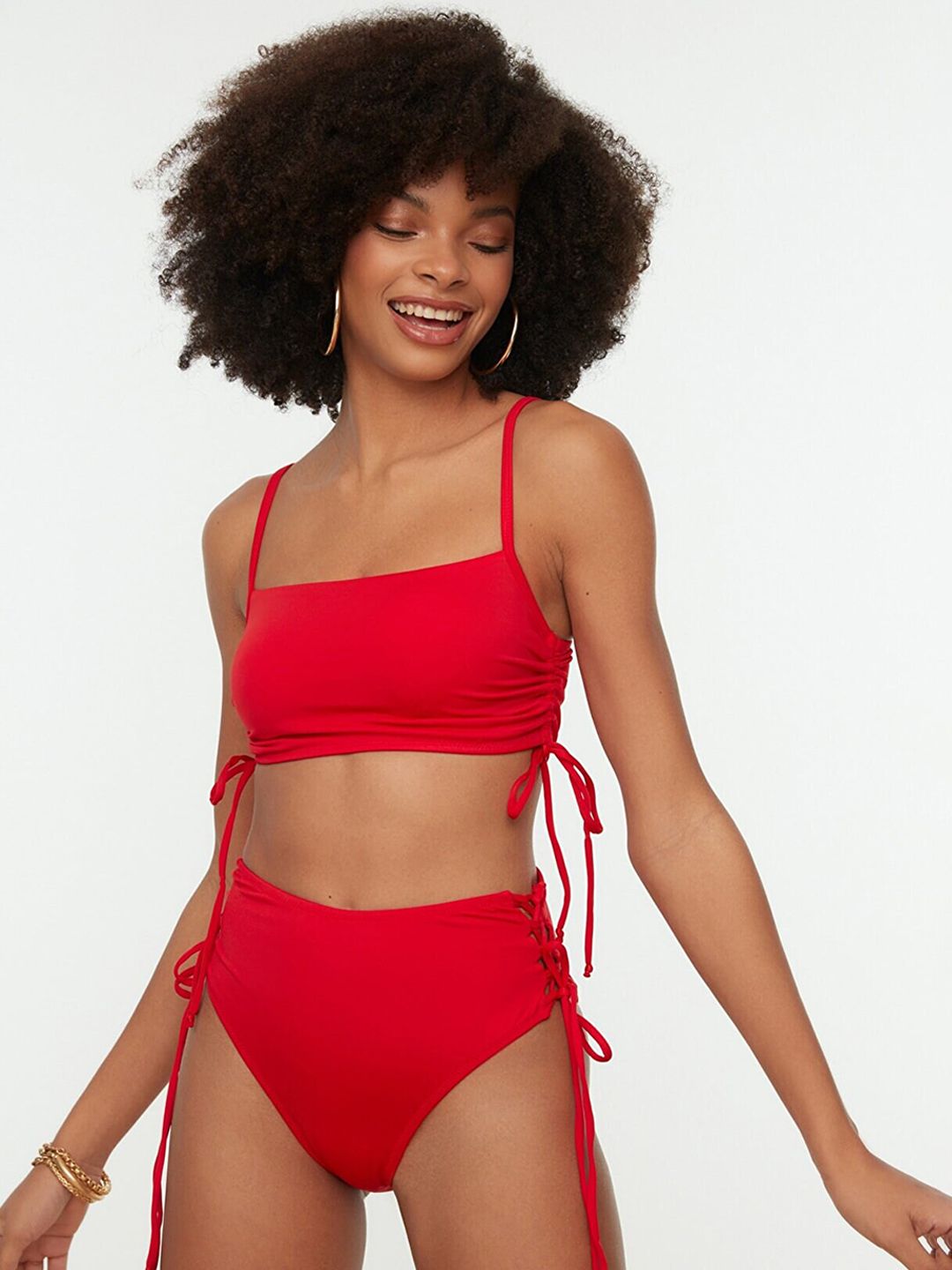 Trendyol Women Red Solid Swim Bottoms-picture-15