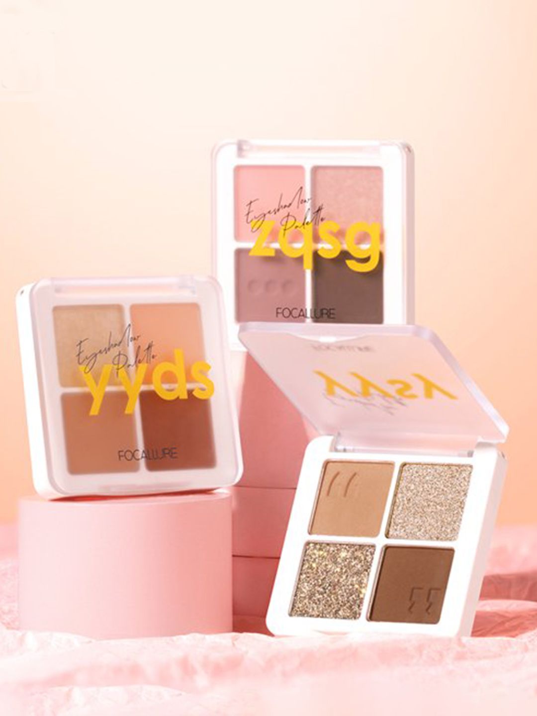FOCALLURE 4 Colors Eyeshadow Palette - Mocha Ice 3-image-12