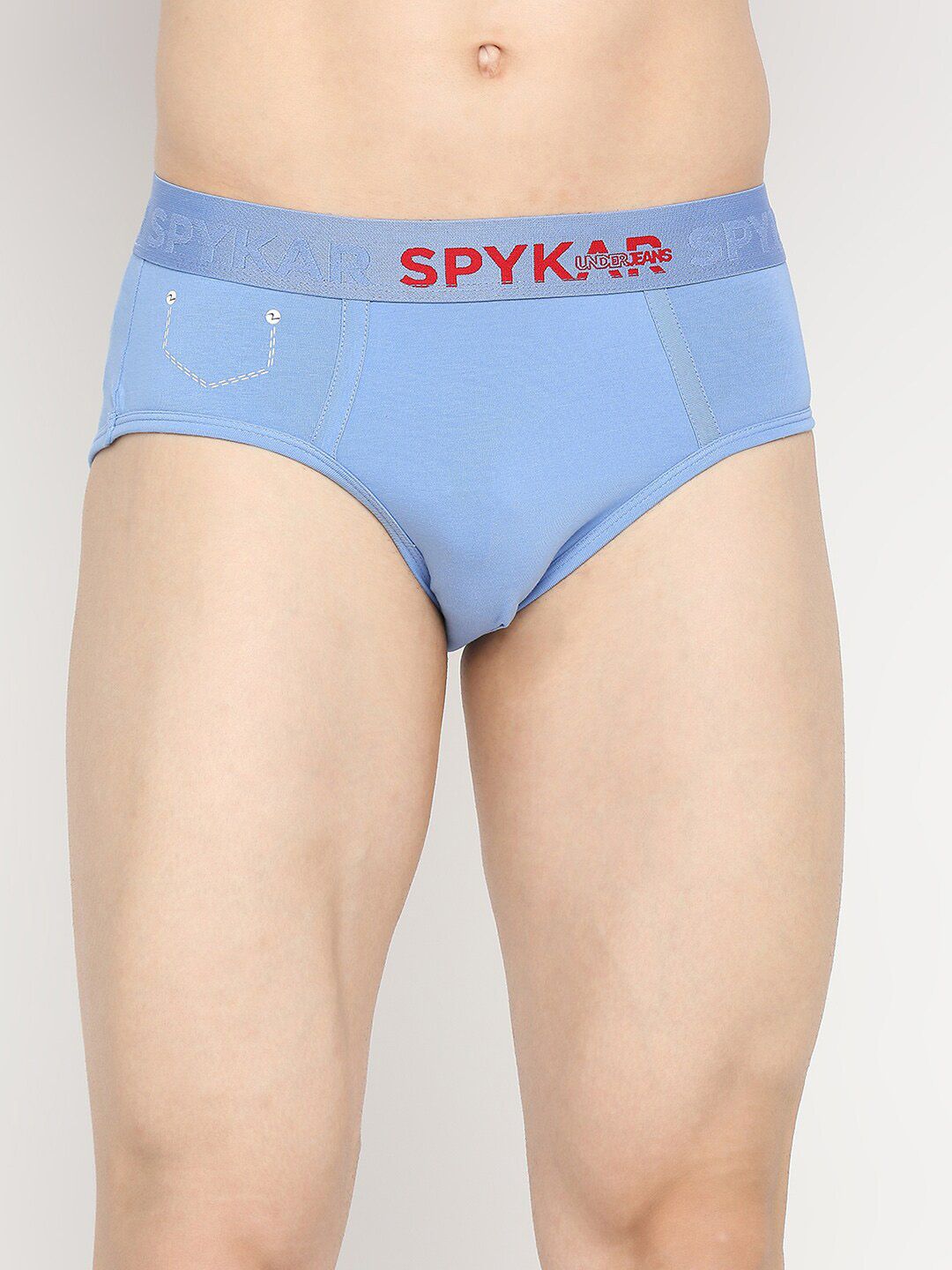 UnderJeans by Spykar Men Blue Solid Basic Briefs-picture-34