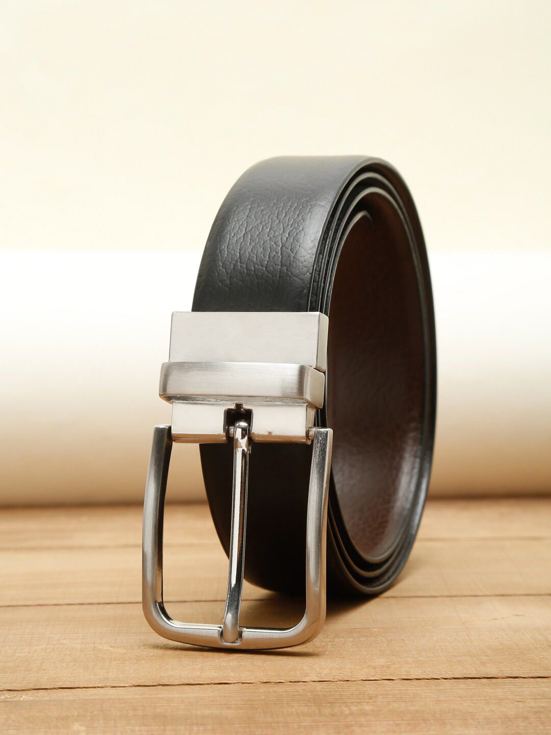 Teakwood Leathers Men Black Textured Leather Formal Belt-picture-33