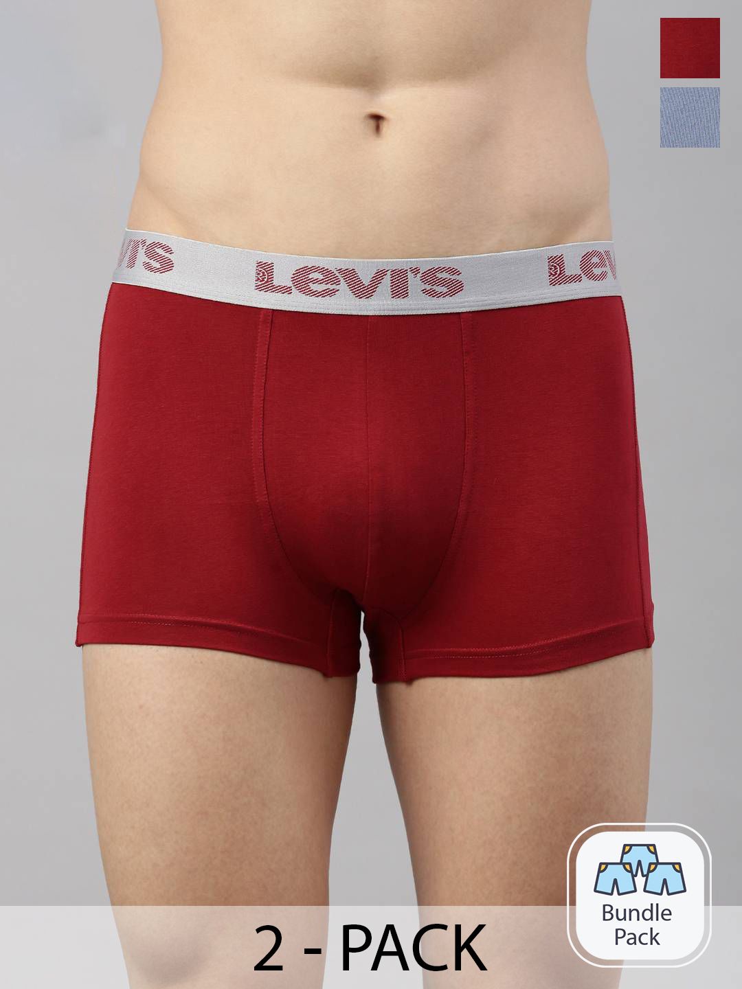 Levis Men Pack Of 2 Assorted Smartskin Technology Cotton Trunks with Tag Free Comfort-100-image-23