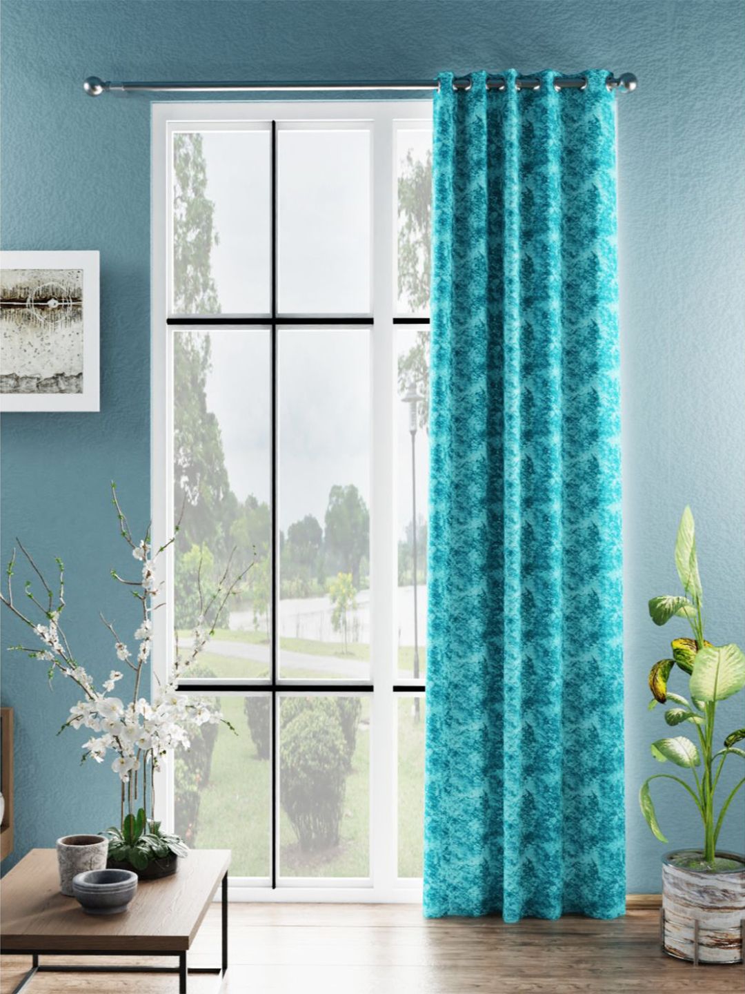 BIANCA Sea Green Room Darkening Door Curtain-image-3