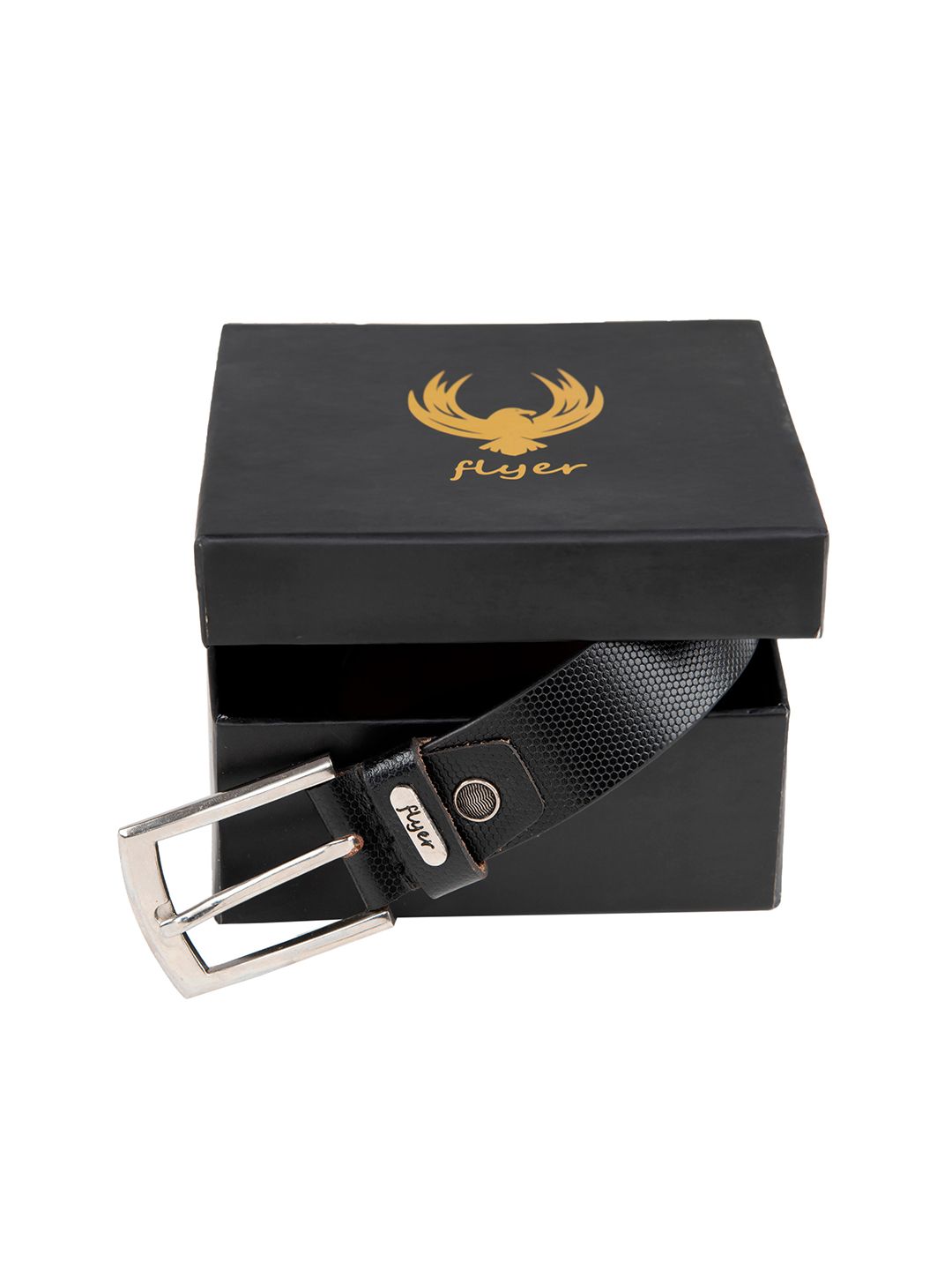 Flyer Men Black Textured Leather Formal Belt-picture-24