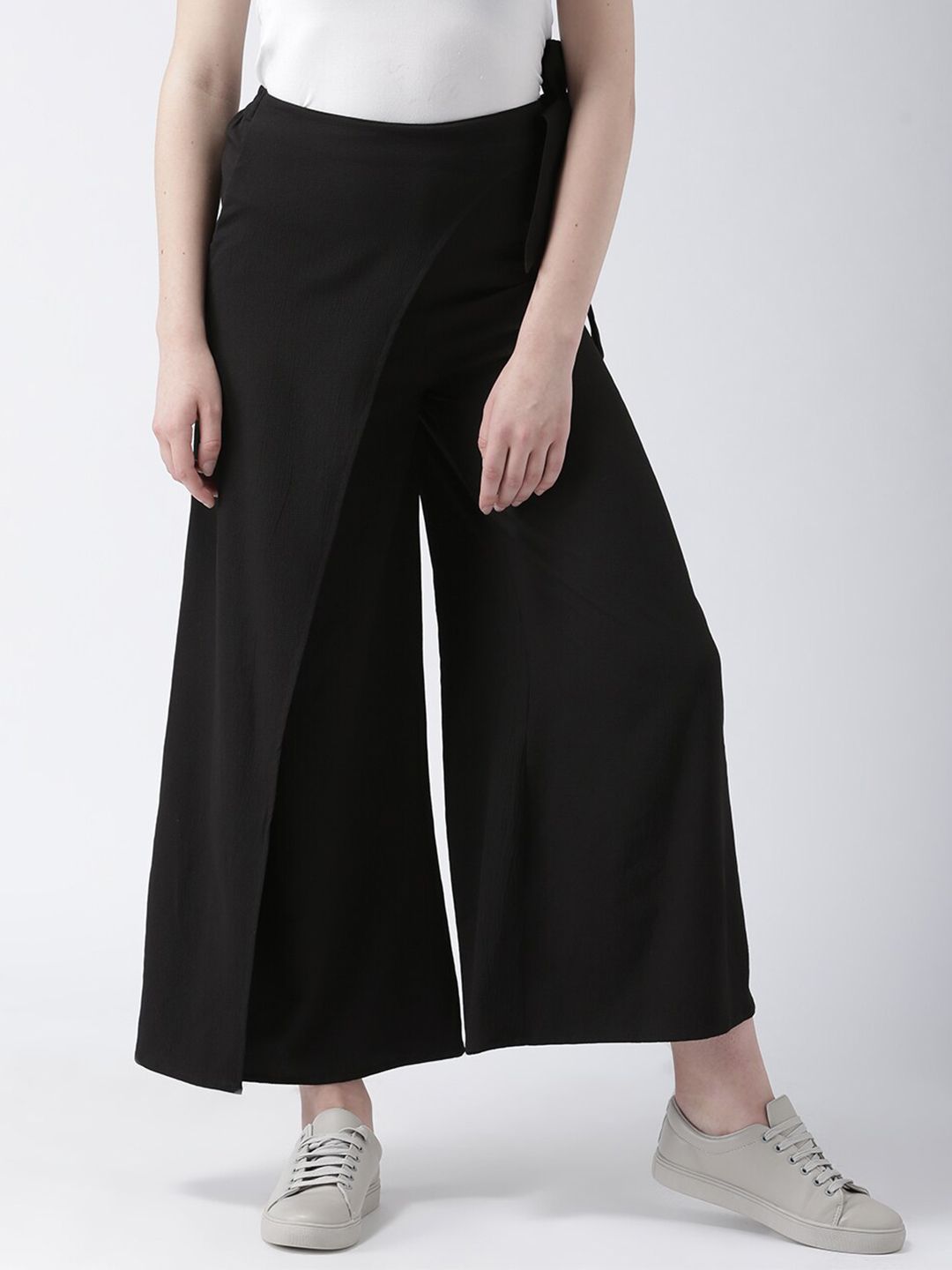 DODO & MOA Women Black Solid Palazzos-image-45