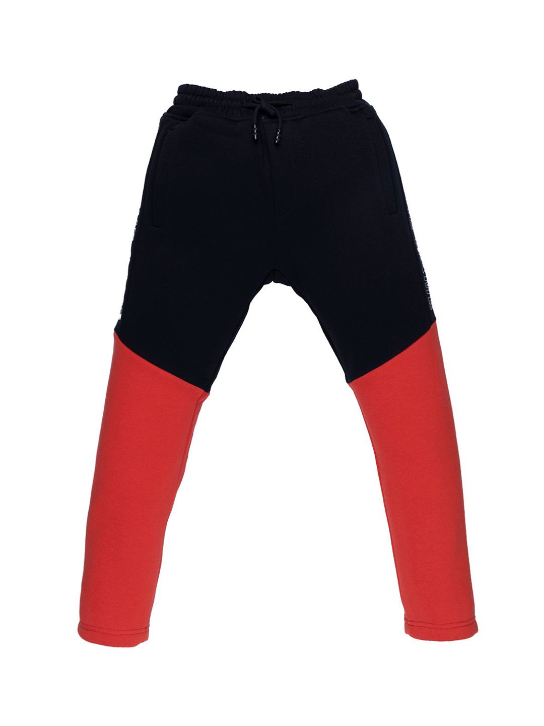 Status Quo Boys Black & Red Self Design Track Pants-picture-41