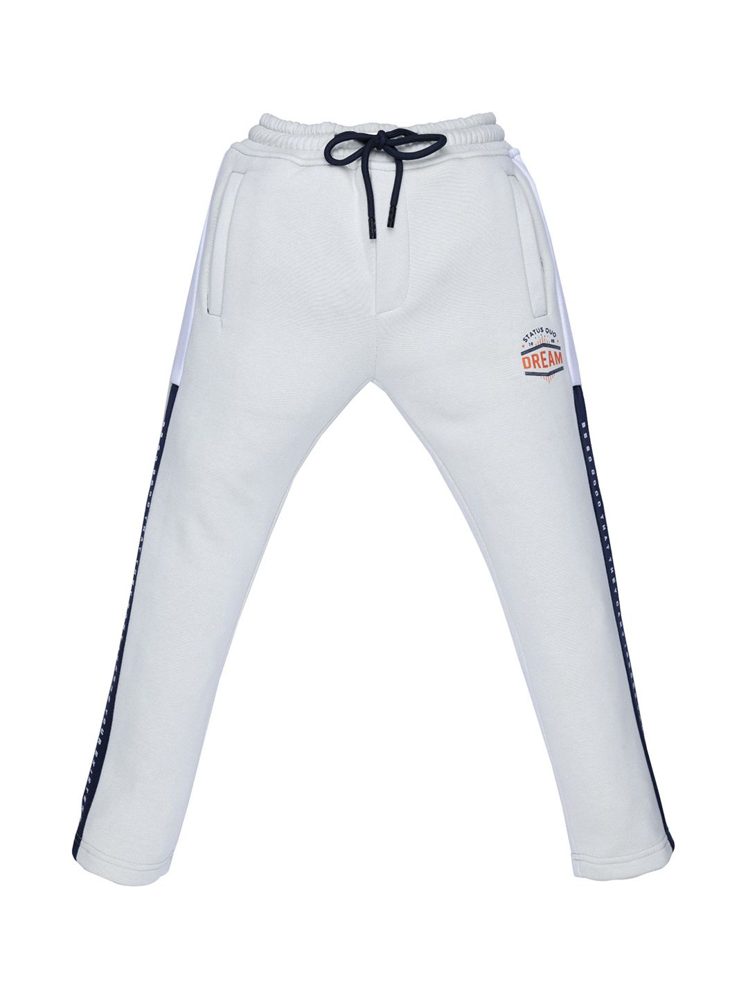 Status Quo Boys Beige & Navy Blue Solid Track Pants-picture-58