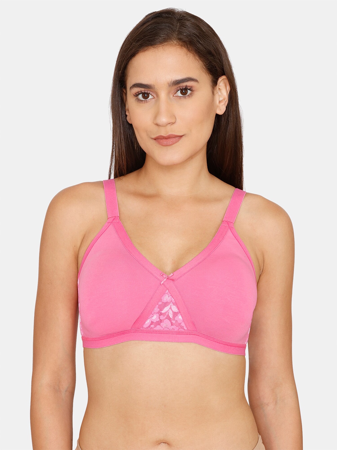 Zivame Women Pink Non Padded & Non-Wired Everyday Bra