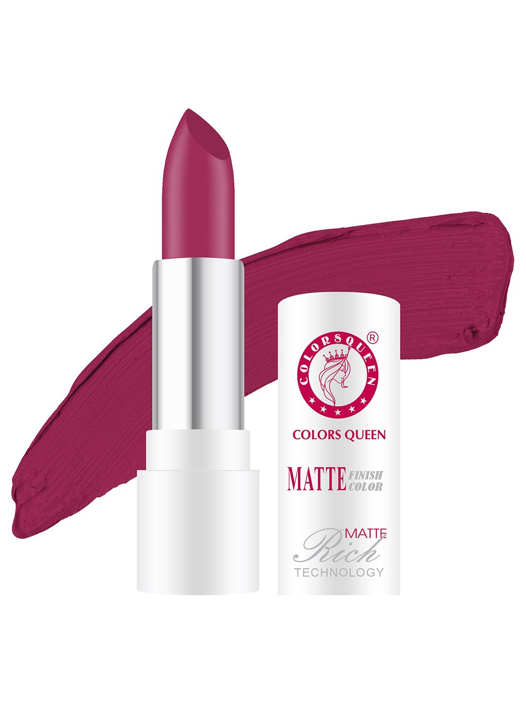 Colors Queen Rich Matte Non-Transfer Long-Lasting Lipstick 3 g- Glam Pink-picture-14