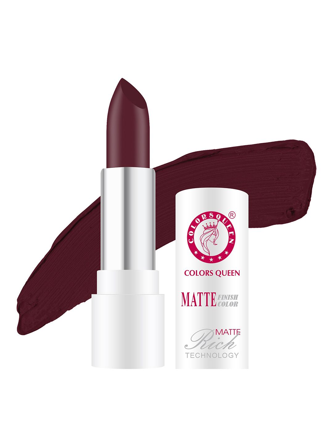 Colors Queen Rich Matte Non-Transfer Long-Lasting Lipstick 3 g- Royal Maroon-picture-0