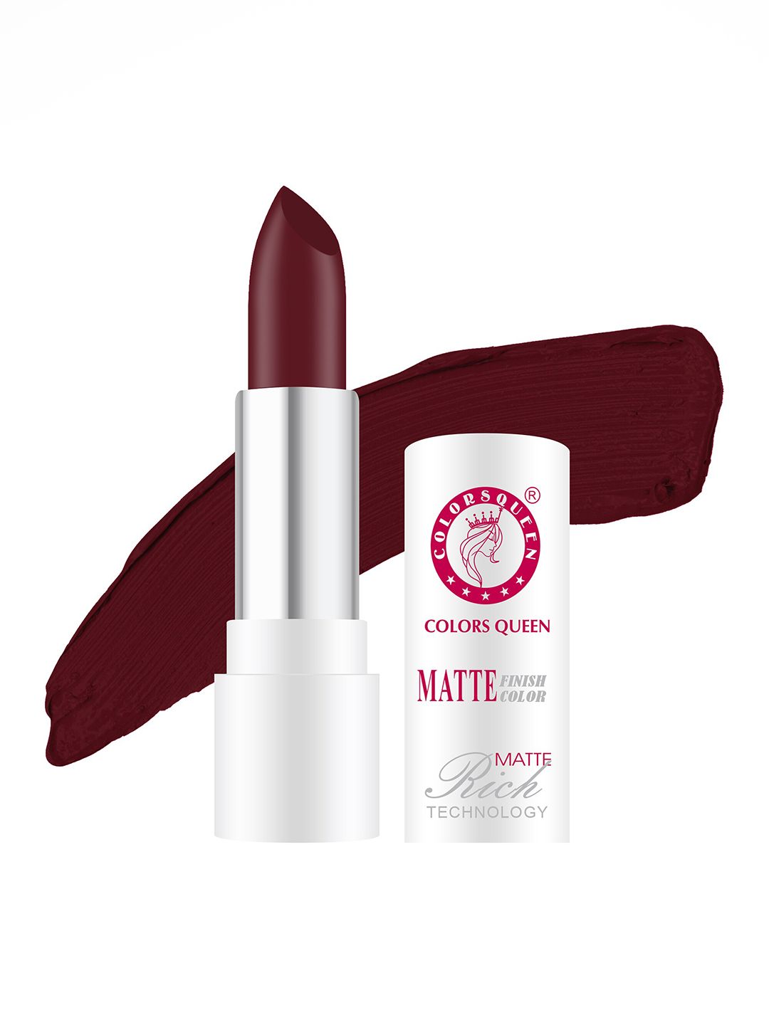 Colors Queen Rich Matte Non-Transfer Long-Lasting Lipstick 3 g- Maroon-image-32