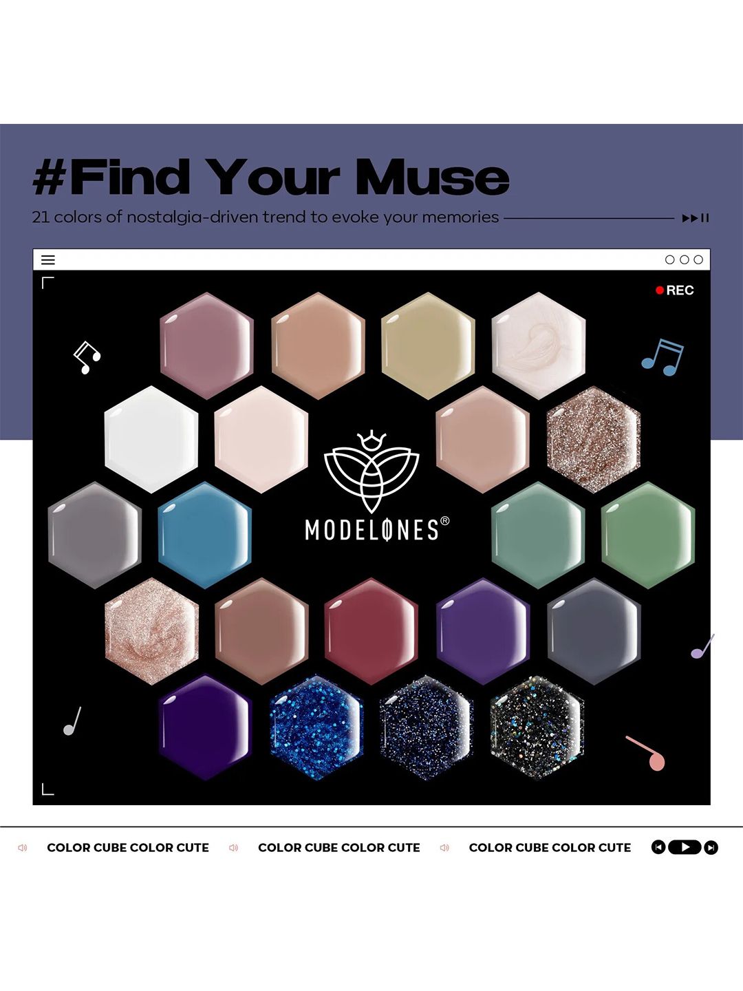 Modelones Vinyl Record Solid Cream Gel Polish Palette-image-42