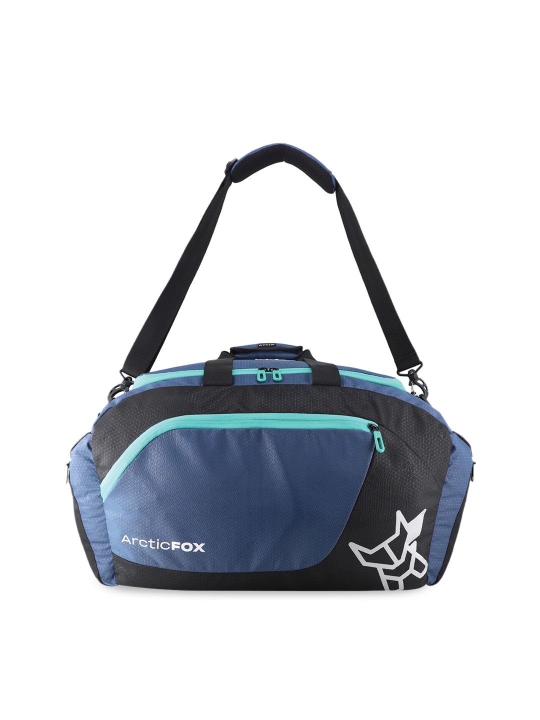Arctic Fox Blue & Black Colourblocked Travel Duffel Bag-picture-39