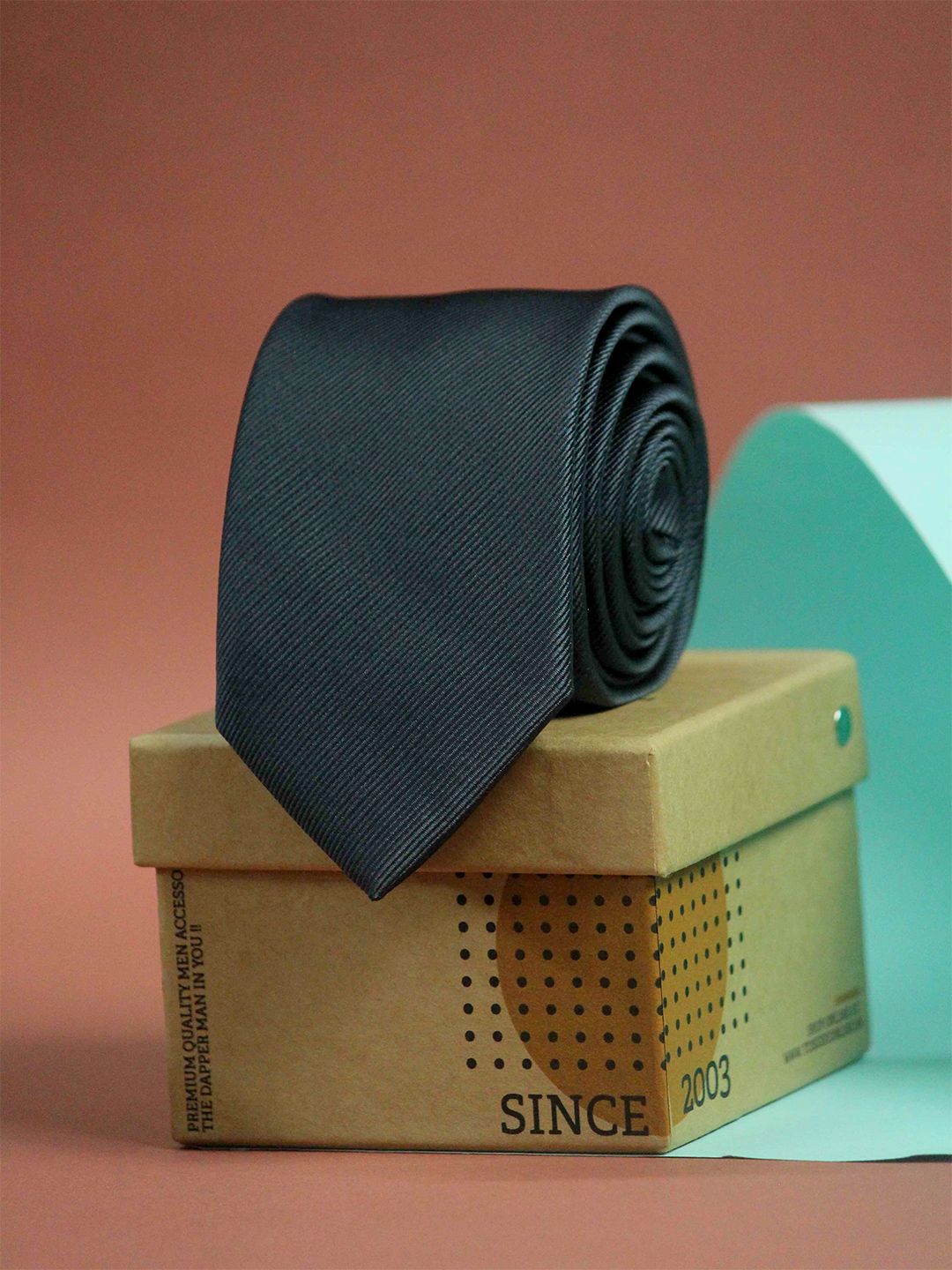 Tossido Men Grey Skinny Tie-image-47