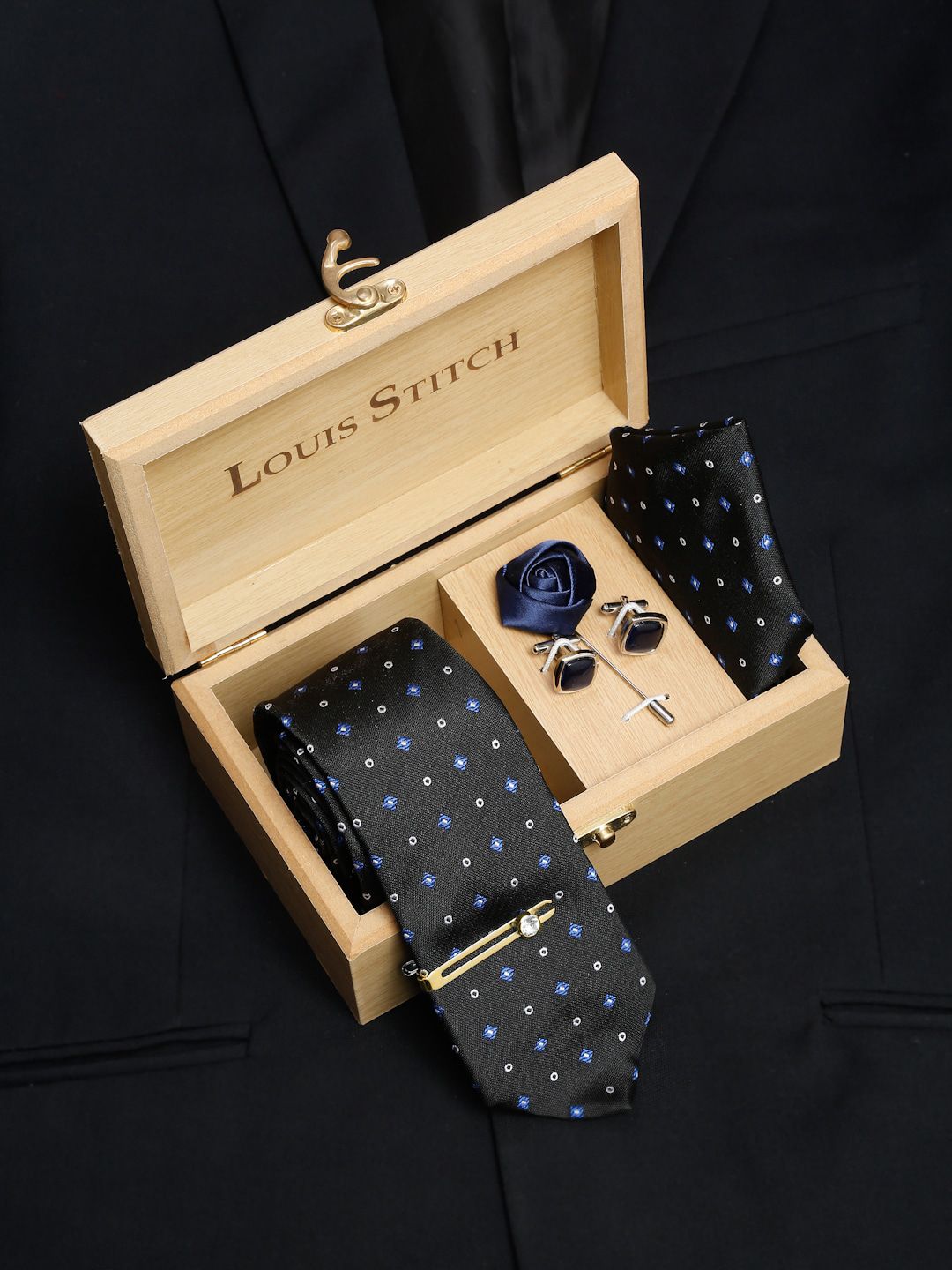 LOUIS STITCH Men Italian Silk Blend Necktie Accessory Gift Set-picture-38