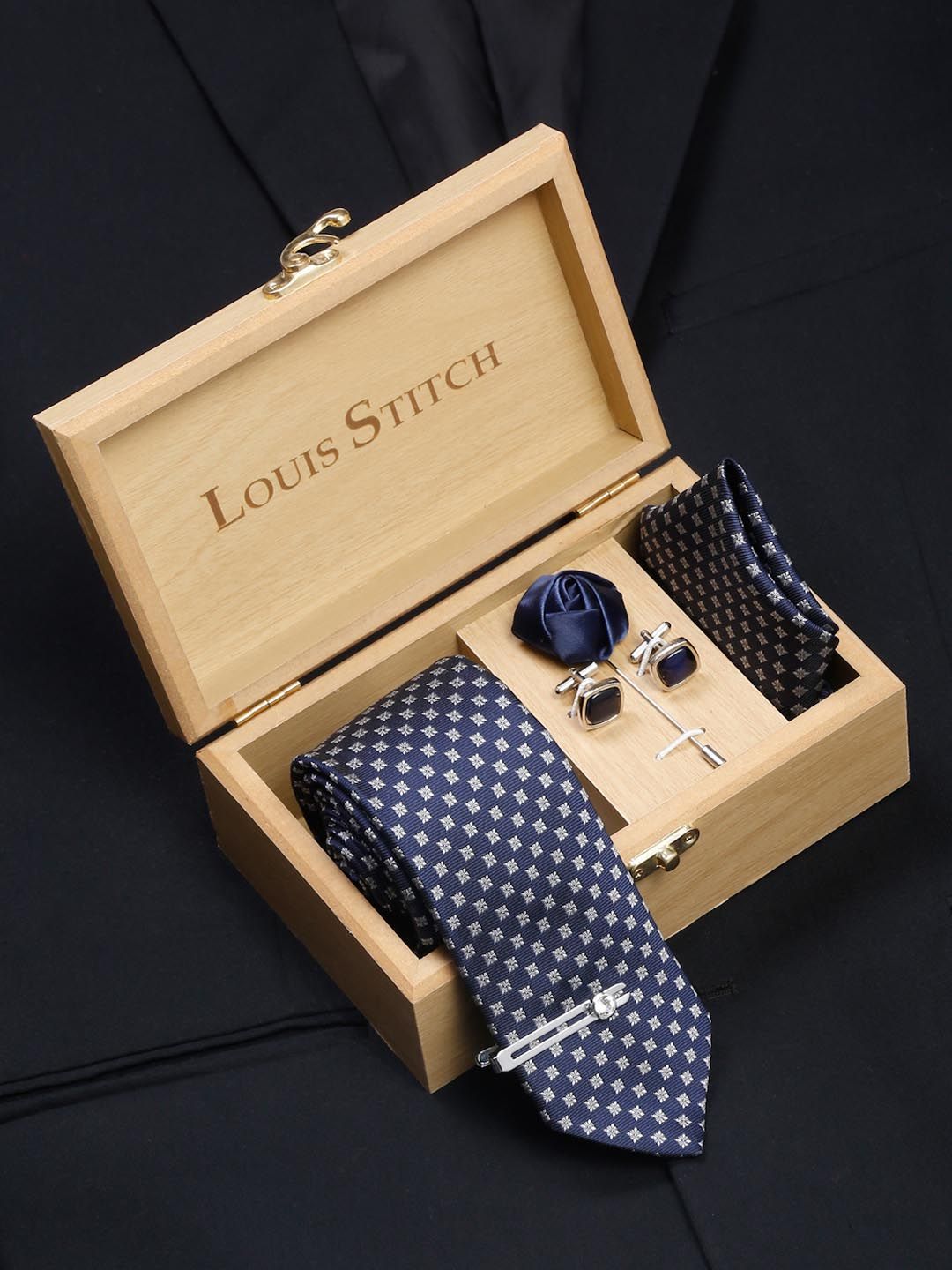 LOUIS STITCH Men Silk Necktie Accessory Gift Set-picture-22