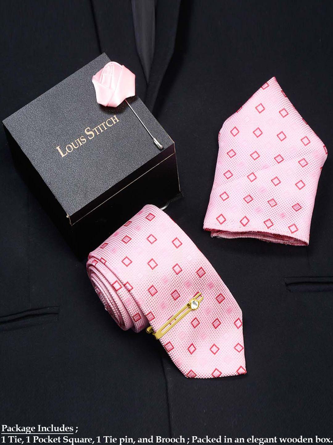 LOUIS STITCH Men Italian Silk Necktie Accessory Gift Set-picture-20