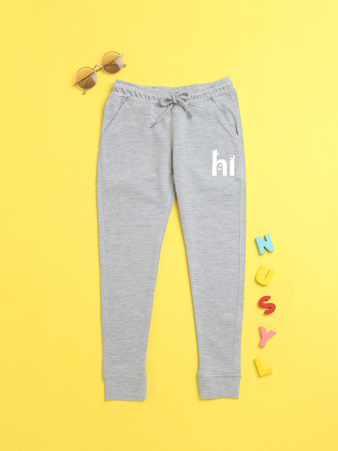 NUSYL Kids Grey Printed Joggers-picture-36