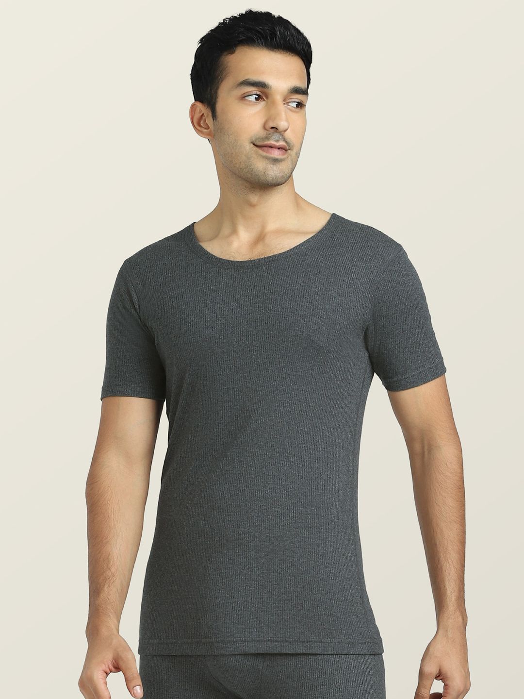 XYXX Charcoal Grey Alpine Cotton Rich Thermal Vest-image-31