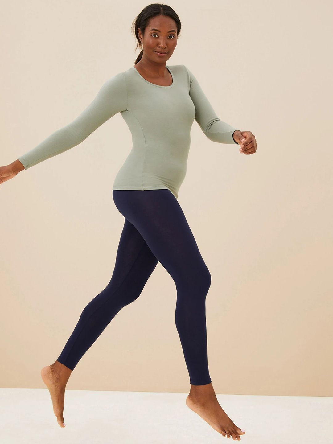 Marks & Spencer Women Pack Of 2 Solid Thermal Bottoms-picture-27