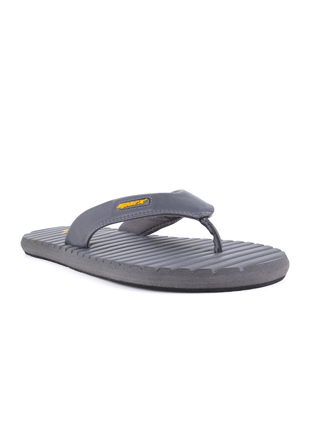 Sparx Men Grey & Black Striped Thong Flip-Flops-image-20