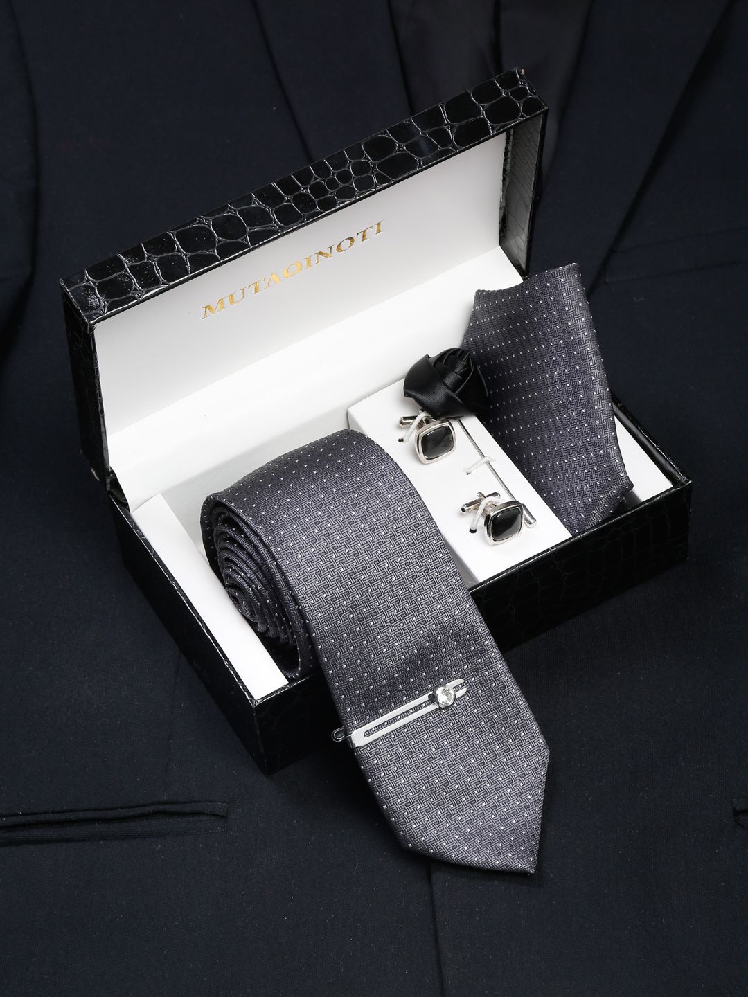 MUTAQINOTI Men Silk Necktie Accessory Gift Set-picture-47