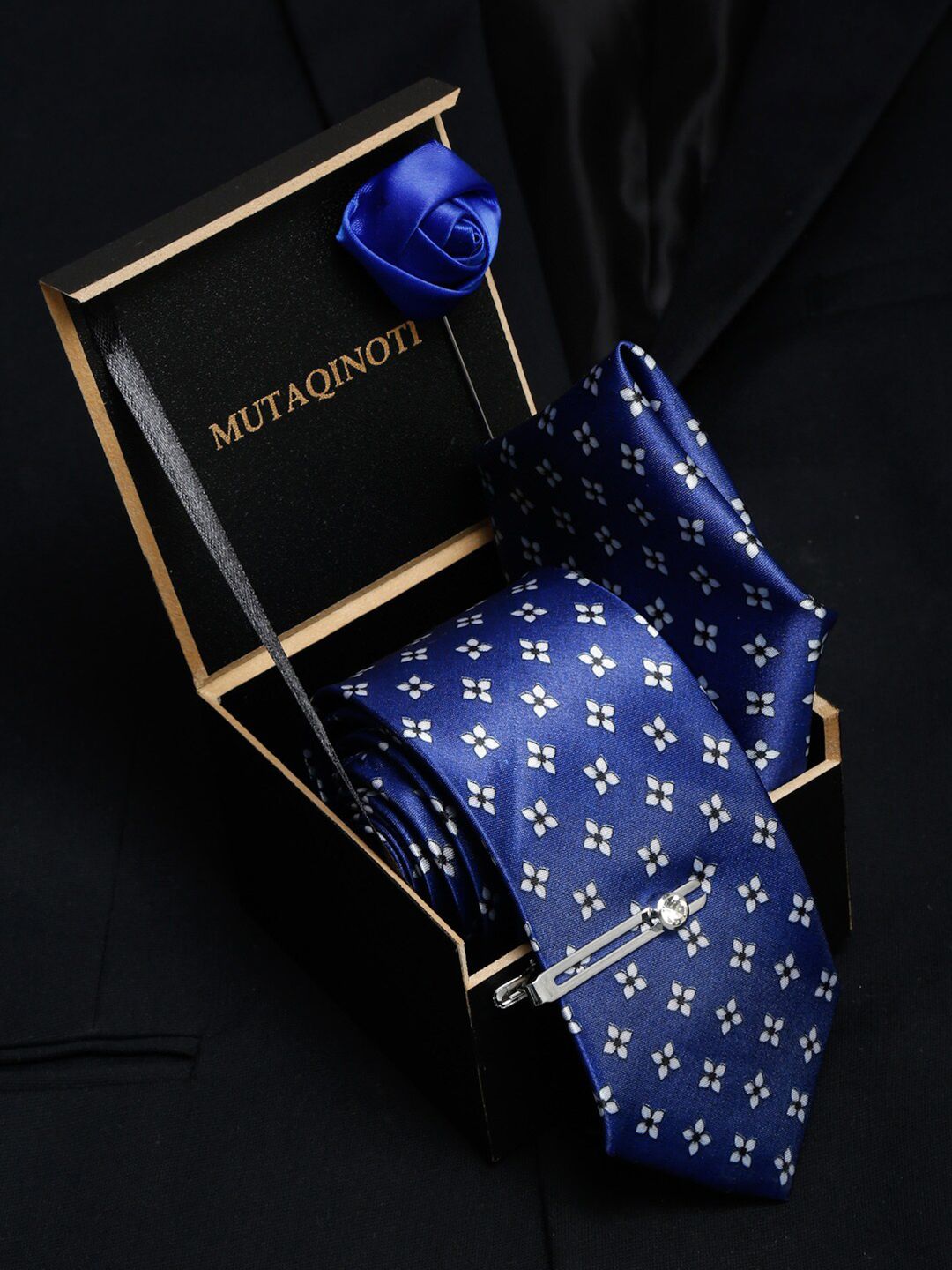 MUTAQINOTI Men Printed Formal Accessory Gift Set-picture-35