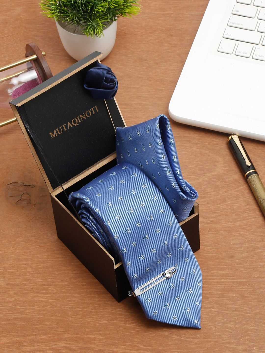 MUTAQINOTI Men Silk Blend Necktie Accessory Gift Set-picture-50