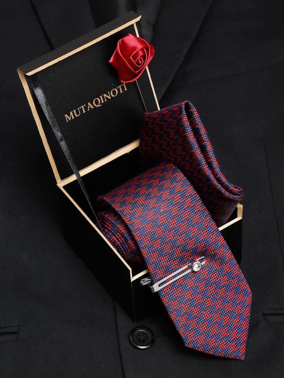 MUTAQINOTI Men Silk Necktie Accessory Gift Set-picture-49