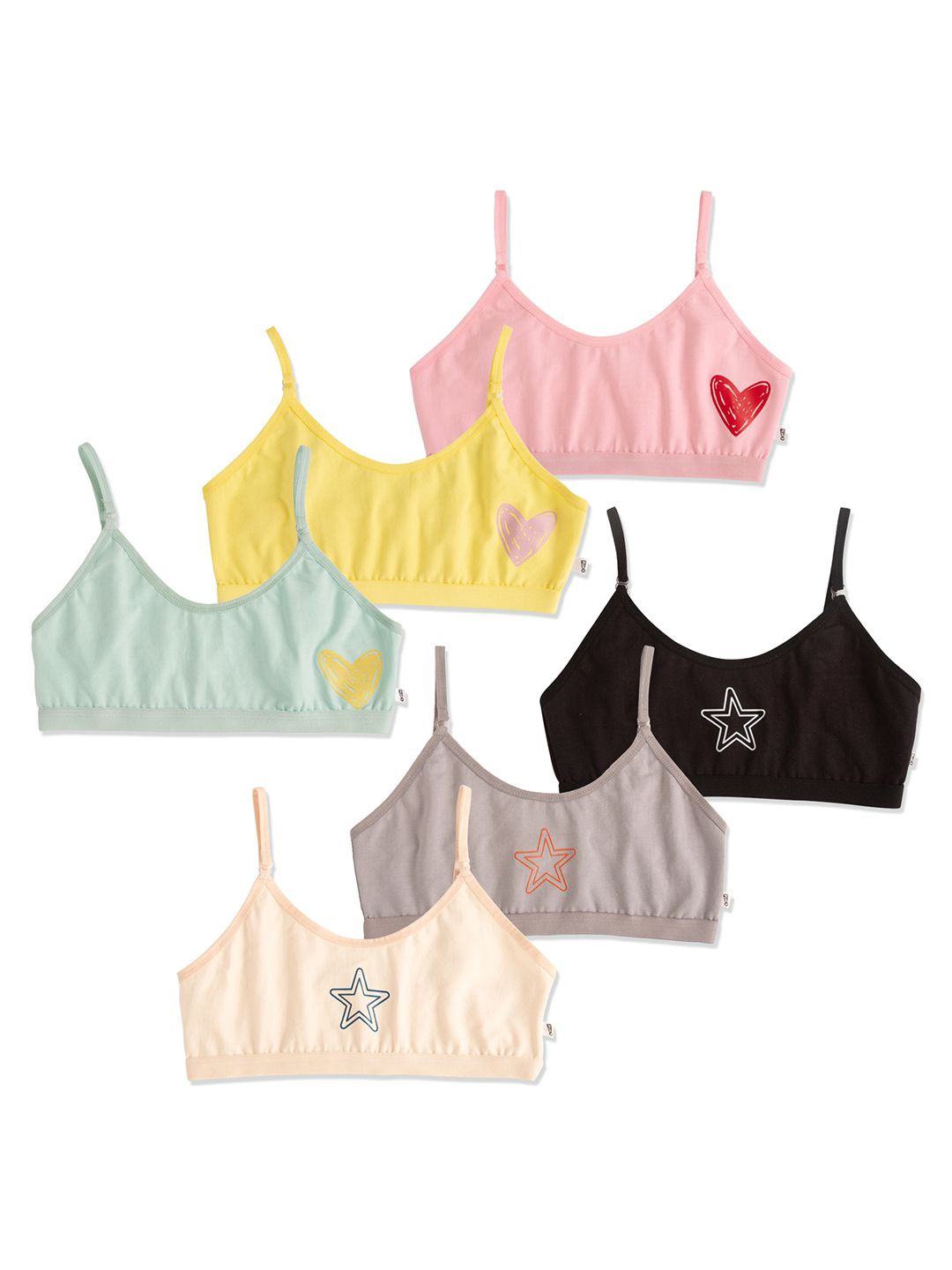 You Got Plan B Pack of 6 Graphic Printed Anti Microbial Training Bra-image-30