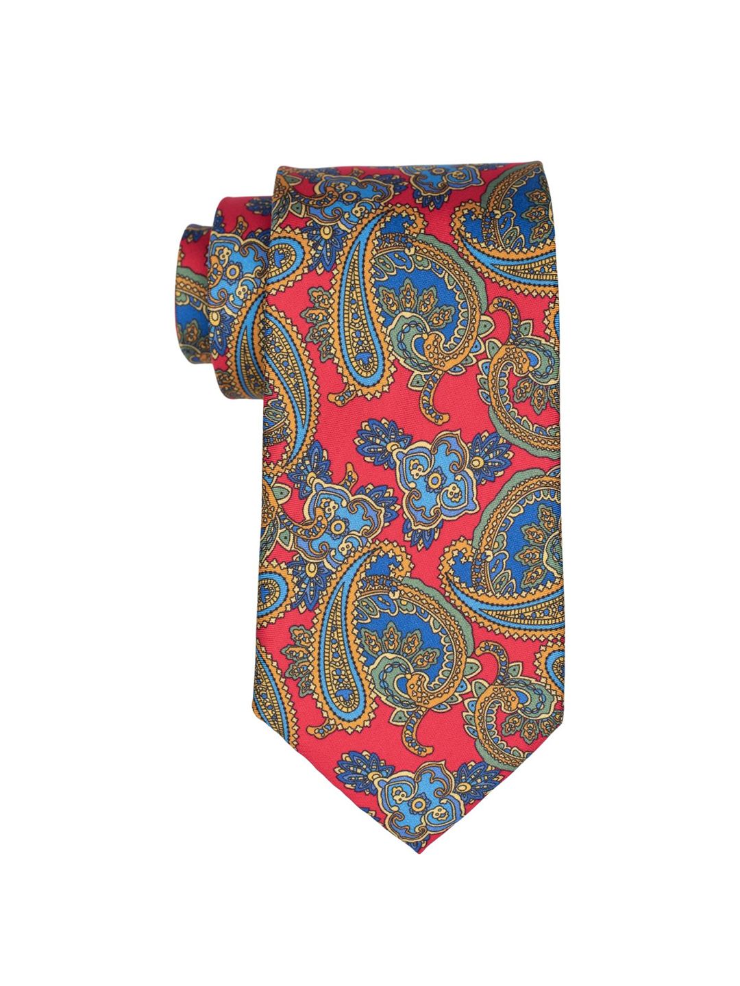 The Tie Hub Men Paisley Printed Italian Como Silk Necktie-picture-30