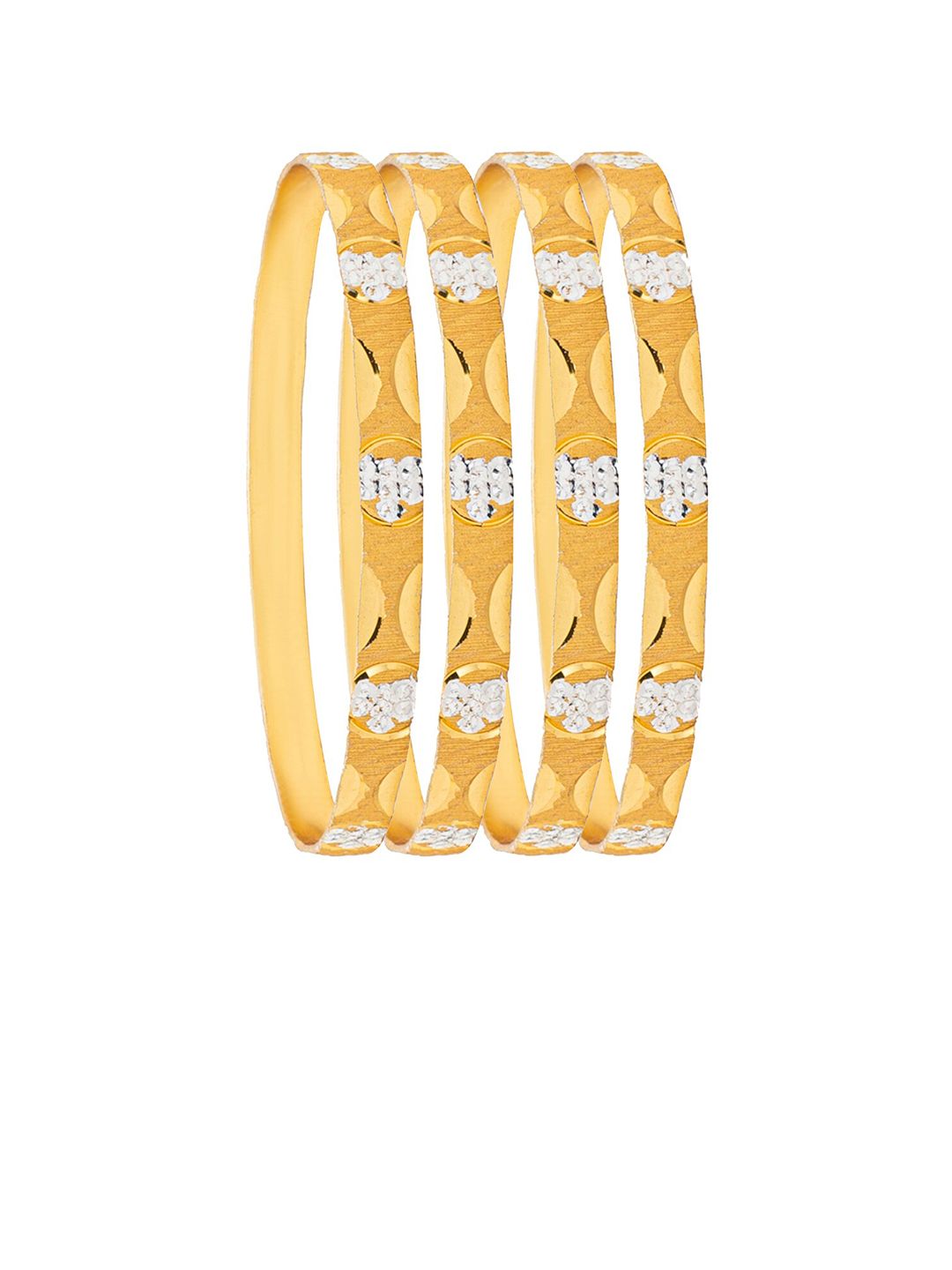Shining Jewel - By Shivansh Set of 4 Gold-Plated- Silver-Plated Bridal Traditional Bangles-picture-28