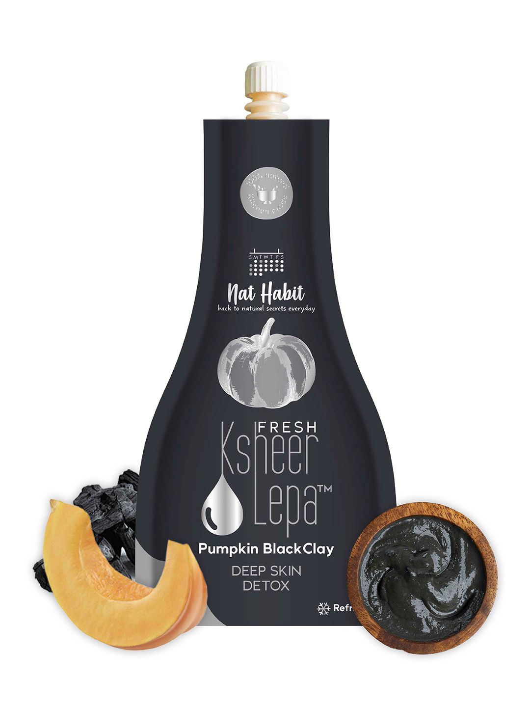 Nat Habit Fresh Ksheer Lepa Pumpkin Black Clay Deep Skin Detox Face Mask 40gm-picture-11